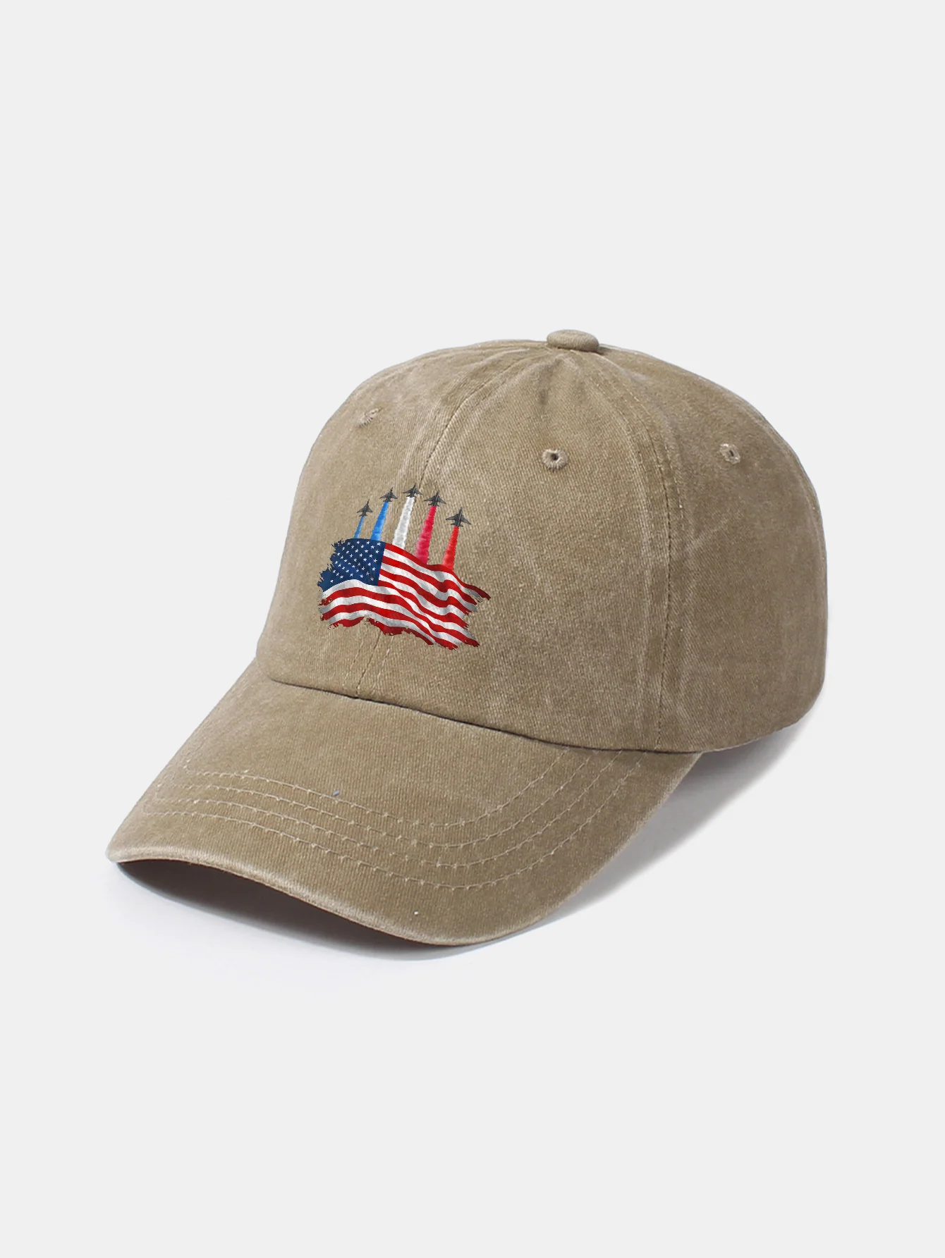 Patriotische USA Jet Flyover Druck Gewaschene Baseballkappe - Image 4