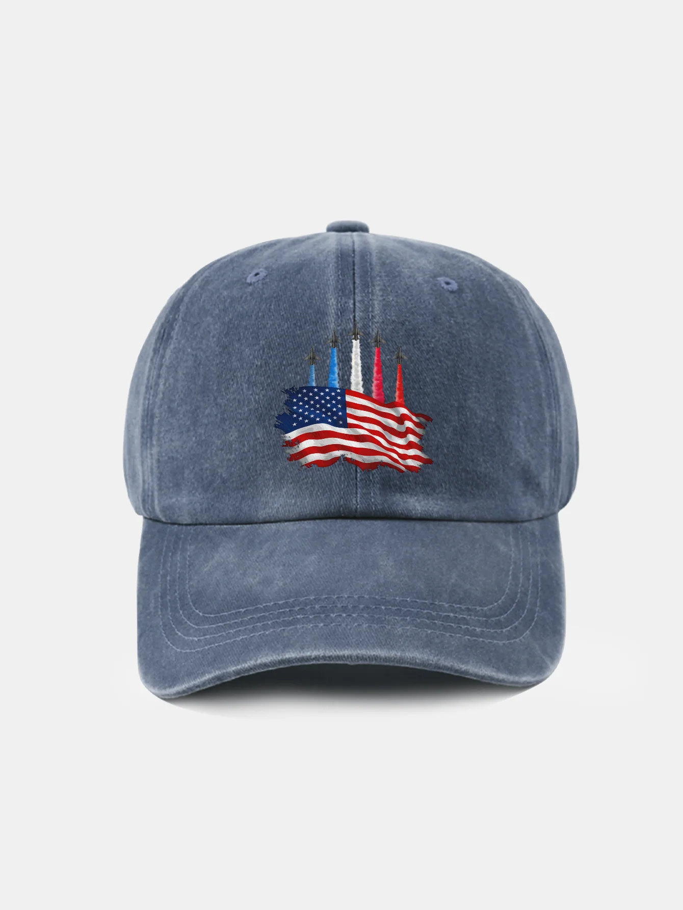 Patriotische USA Jet Flyover Druck Gewaschene Baseballkappe - Image 5