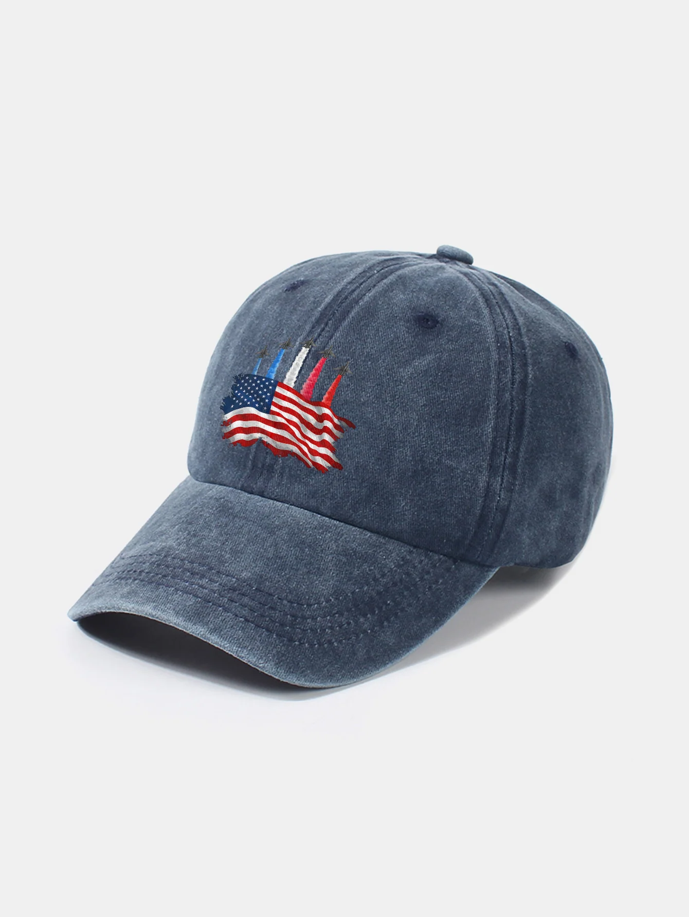 Patriotische USA Jet Flyover Druck Gewaschene Baseballkappe - Image 6