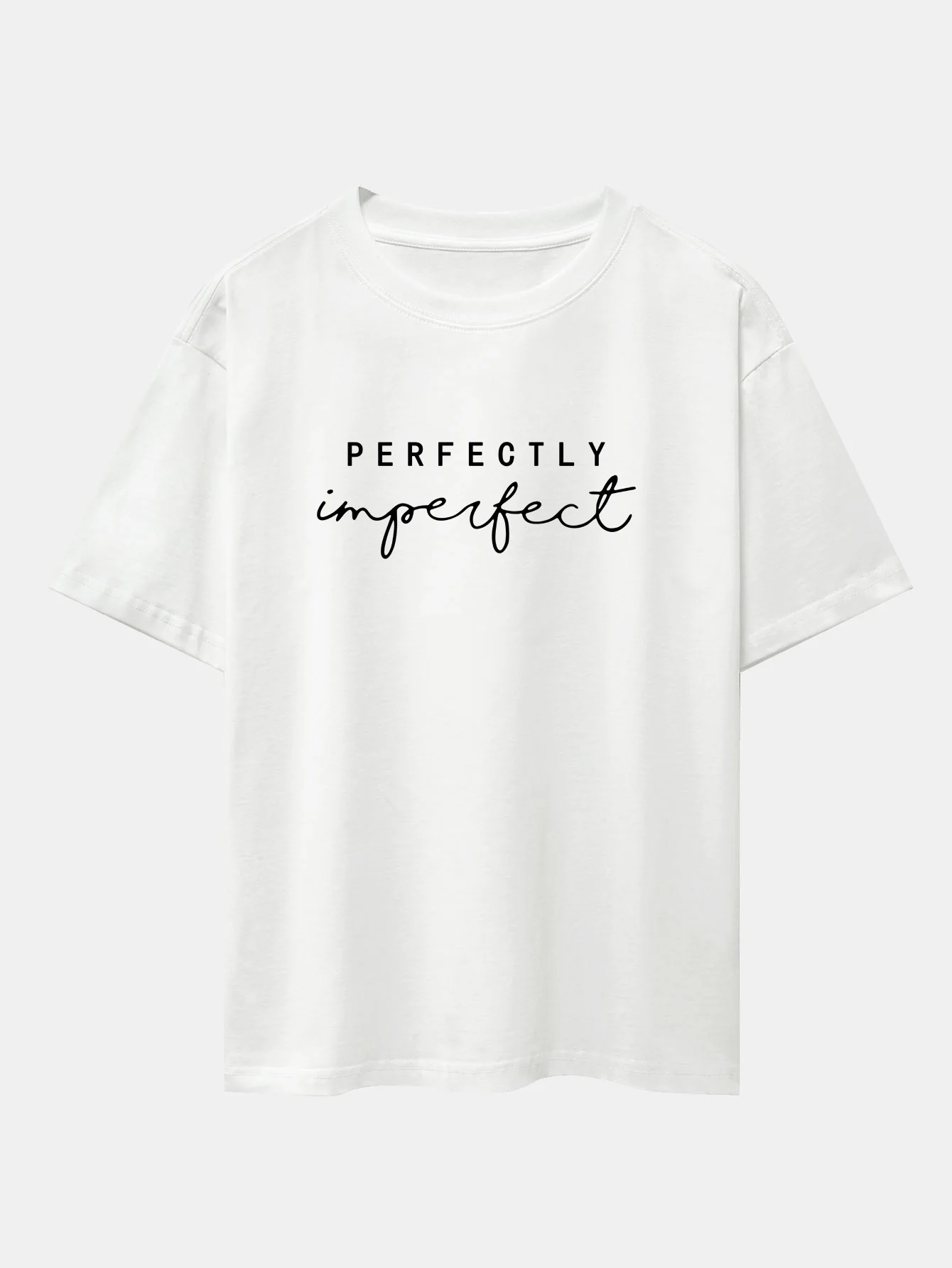 Perfekt Unvollkommenes Print Drop-Shoulder Oversize T-Shirt
