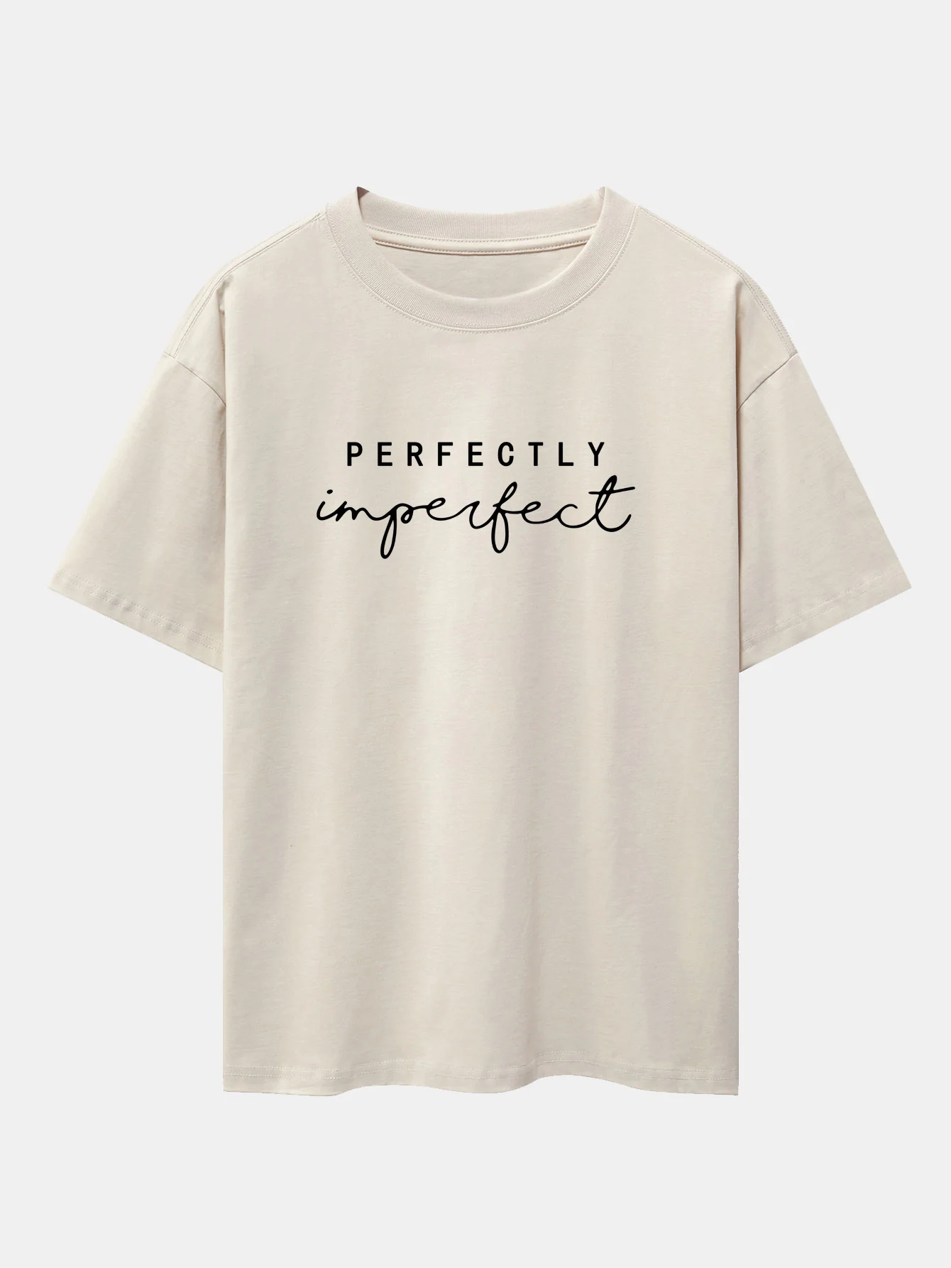 Perfekt Unvollkommenes Print Drop-Shoulder Oversize T-Shirt - Image 9