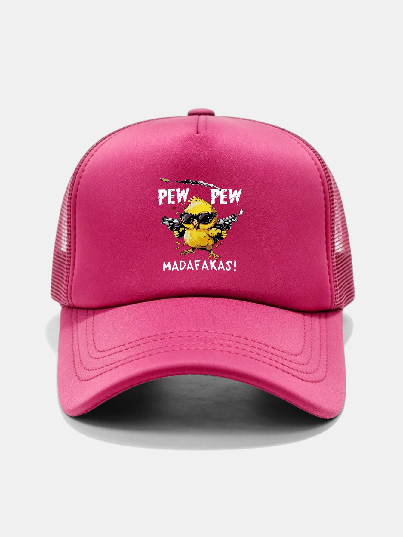PEW PEW MADAFAKAS Chicken Print Mesh Baseball Cap - Image 13