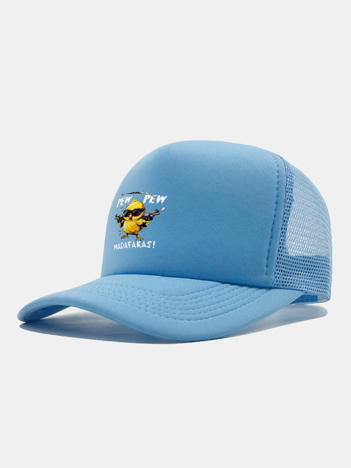 PEW PEW MADAFAKAS Chicken Print Mesh Baseball Cap - Image 18