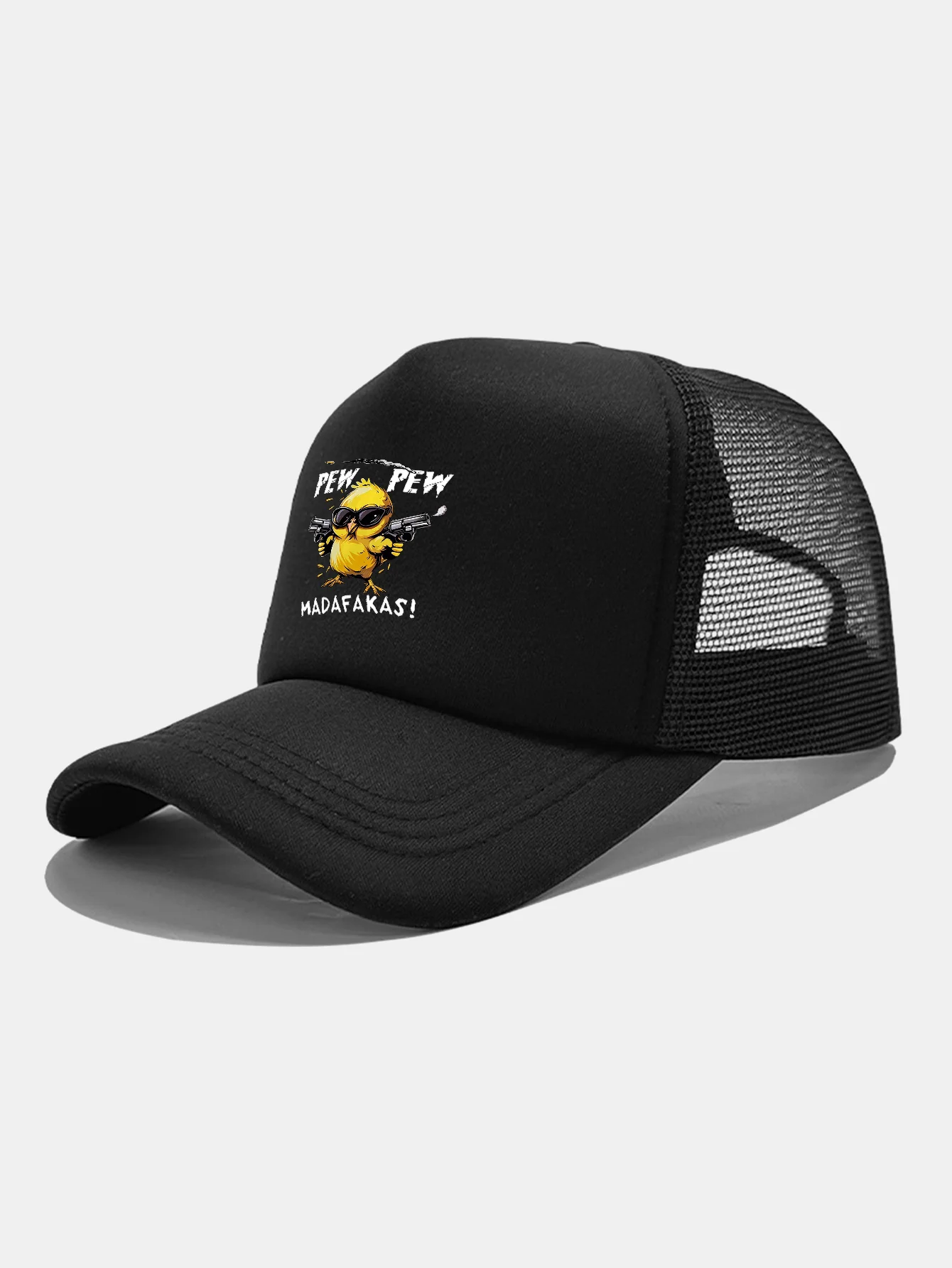 PEW PEW MADAFAKAS Chicken Print Mesh Baseball Cap - Image 2