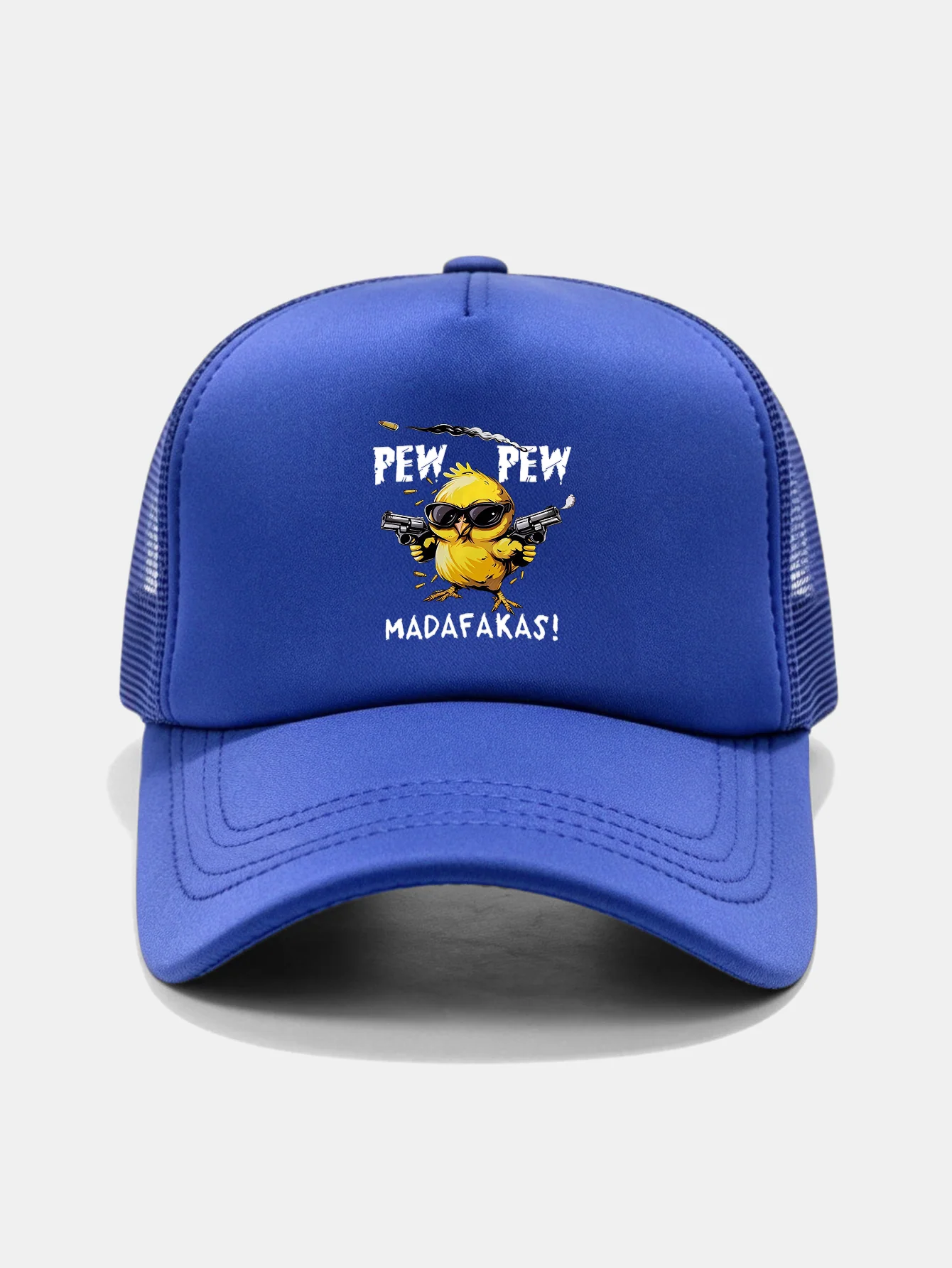 PEW PEW MADAFAKAS Chicken Print Mesh Baseball Cap - Image 3