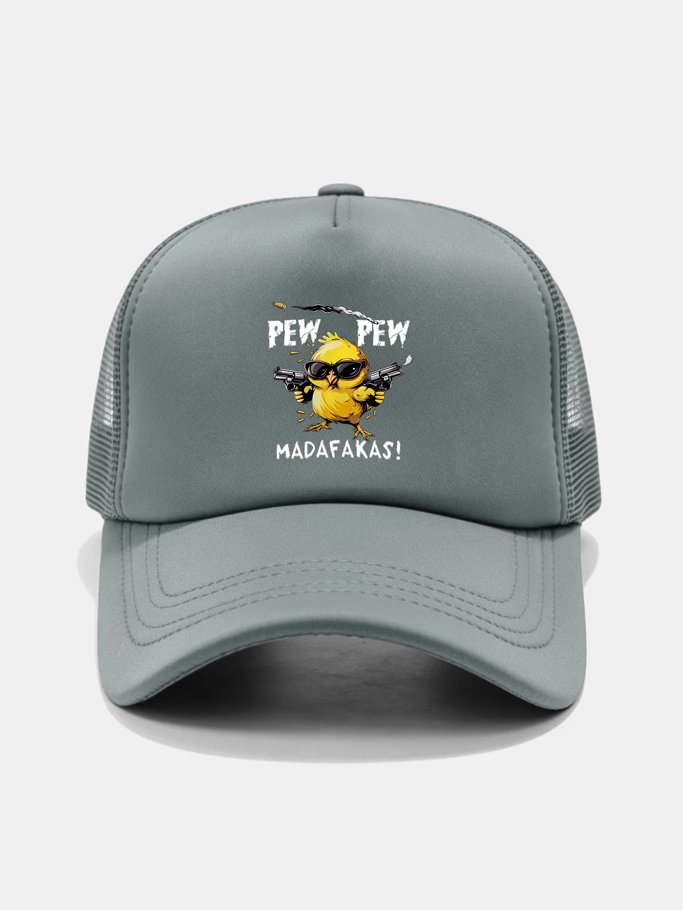 PEW PEW MADAFAKAS Chicken Print Mesh Baseball Cap - Image 5