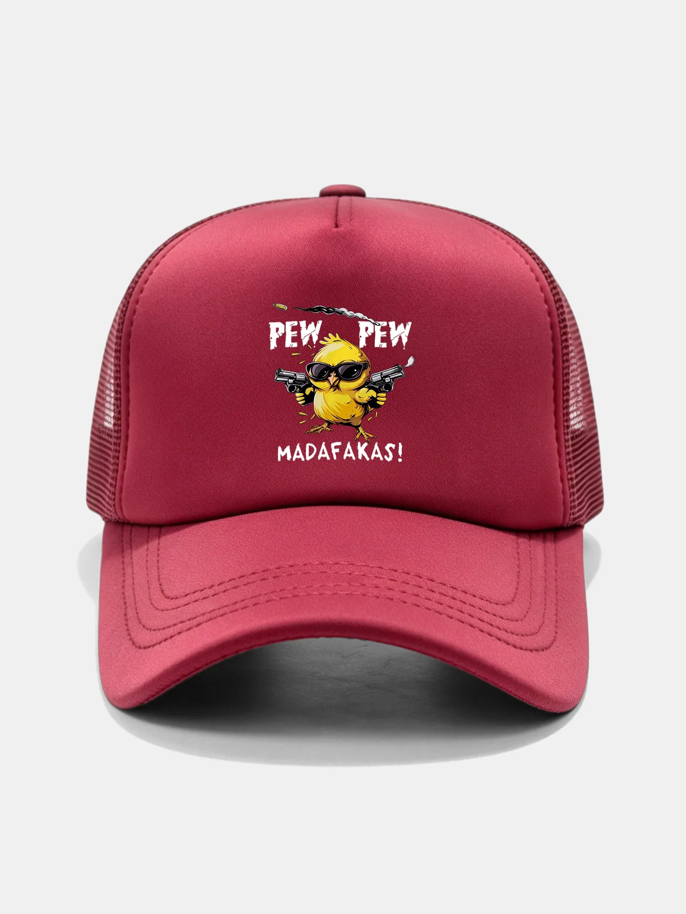 PEW PEW MADAFAKAS Chicken Print Mesh Baseball Cap - Image 7