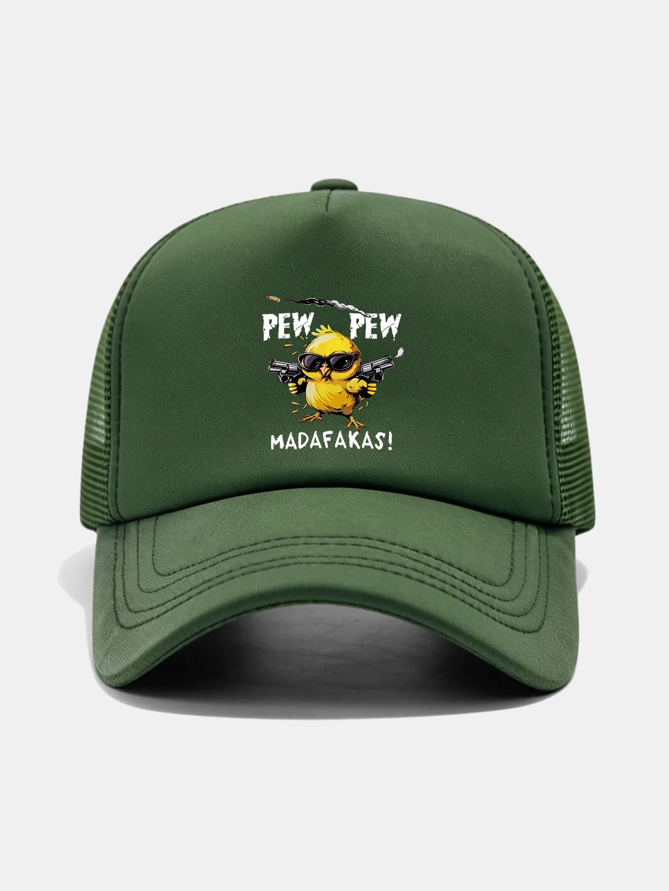 PEW PEW MADAFAKAS Chicken Print Mesh Baseball Cap - Image 9
