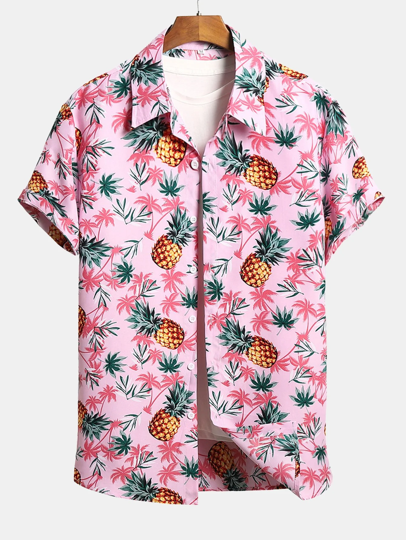 Ananas Palmenbaum Druck Knopf-Down Hemd