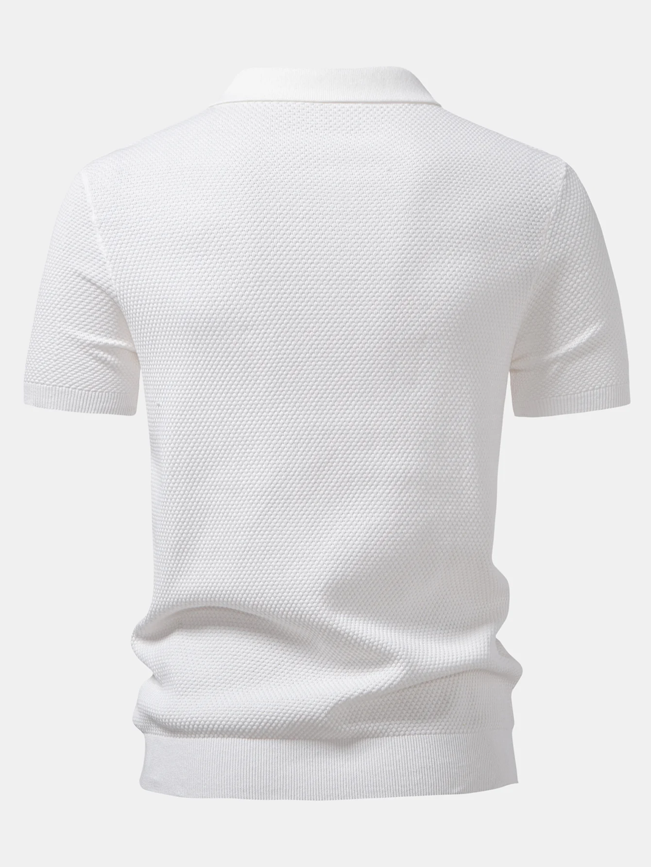 Ananasstruktur Strick Poloshirts Shirt - Image 10
