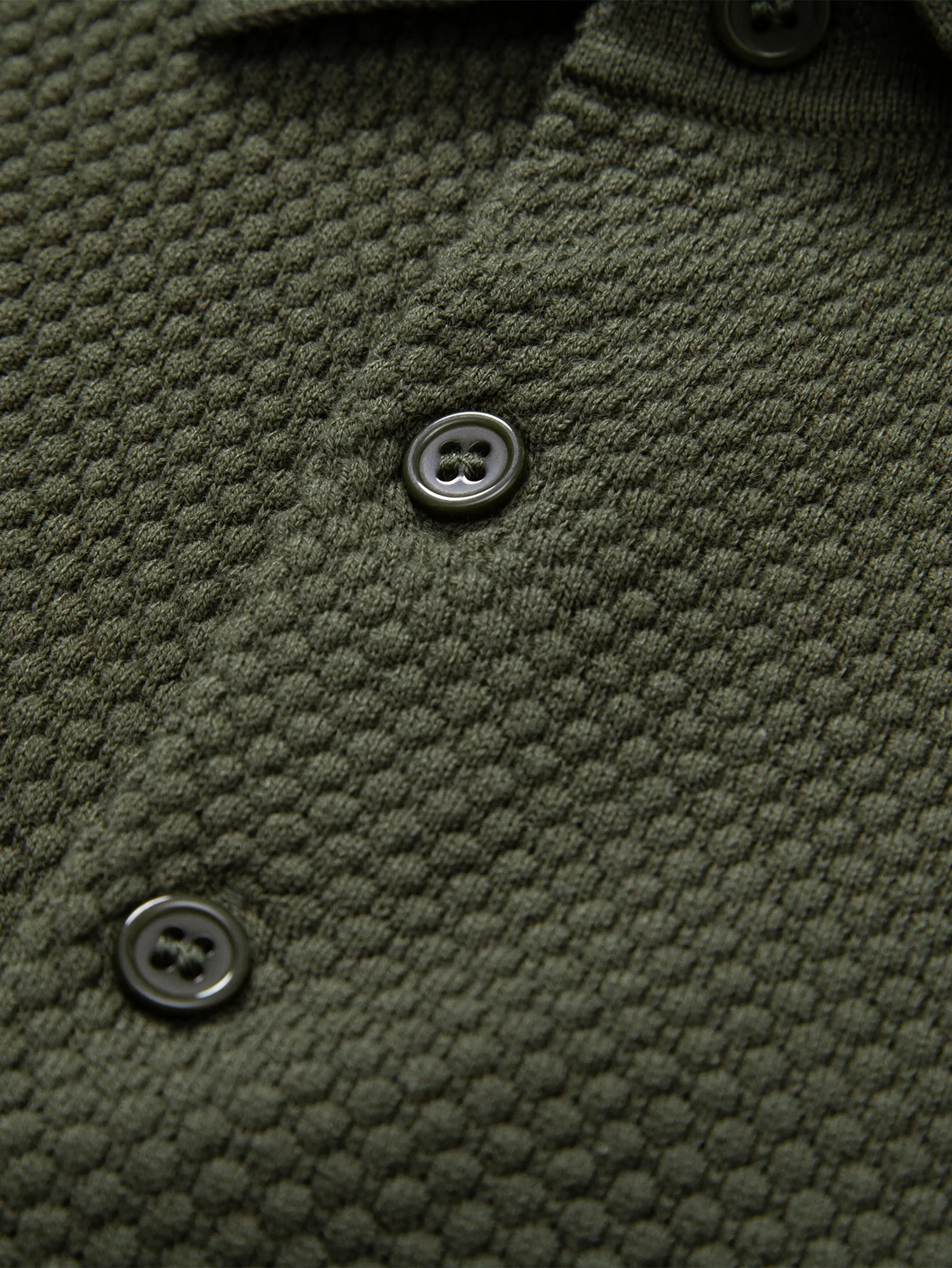 Ananasstruktur Strick Poloshirts Shirt - Image 13