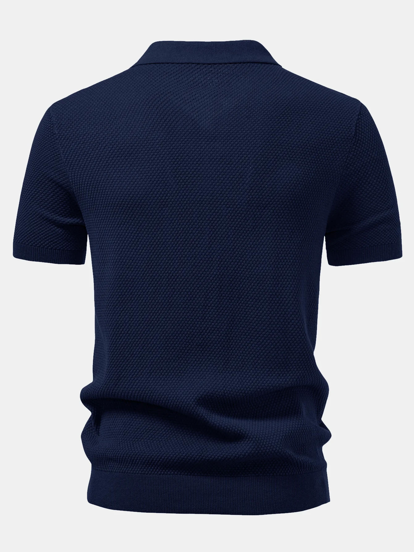 Ananasstruktur Strick Poloshirts Shirt - Image 2