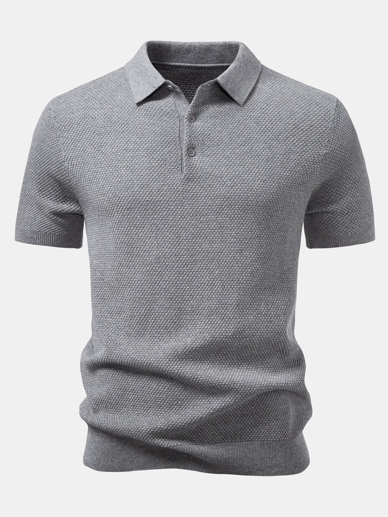 Ananasstruktur Strick Poloshirts Shirt - Image 3