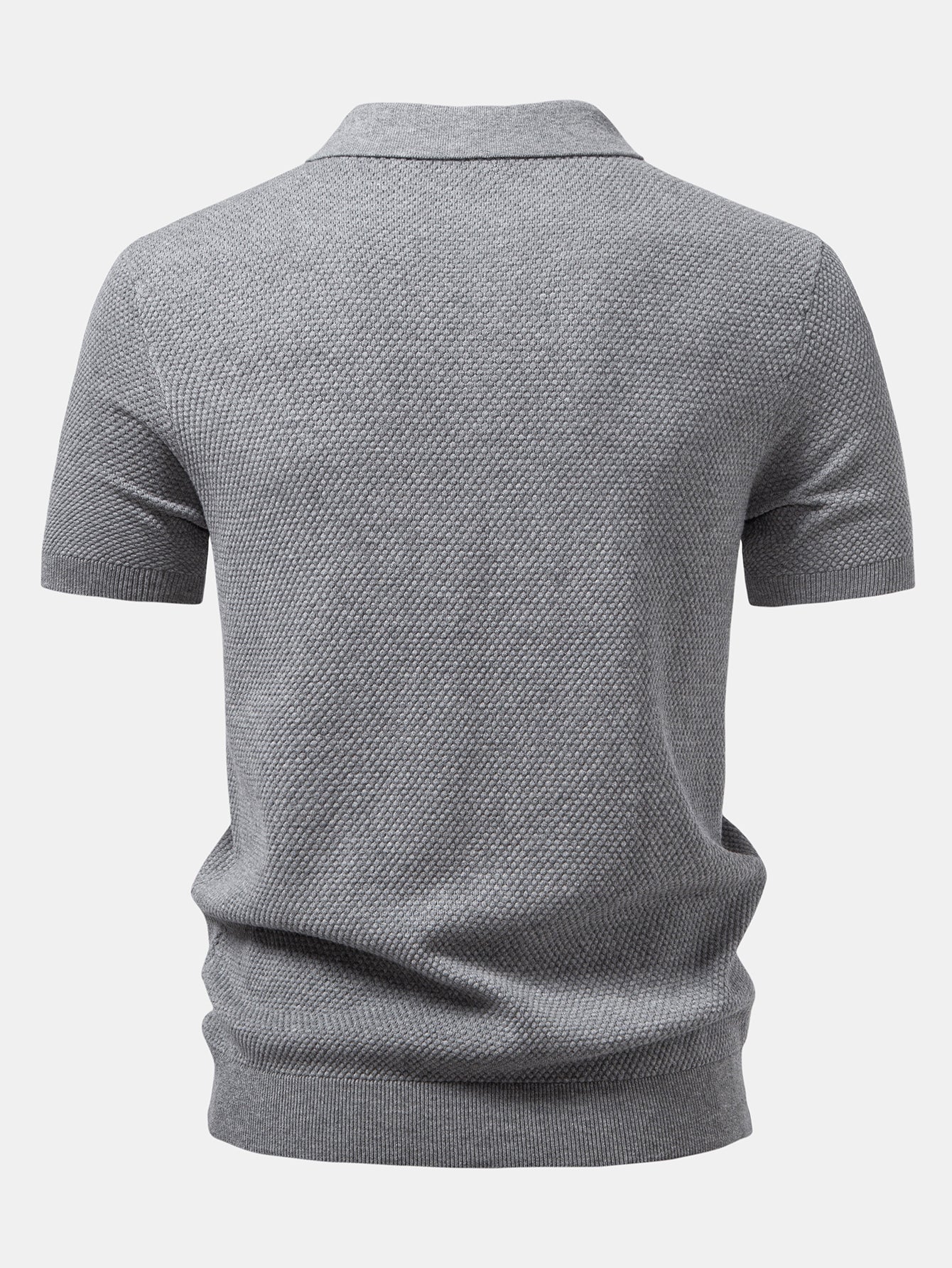 Ananasstruktur Strick Poloshirts Shirt - Image 4