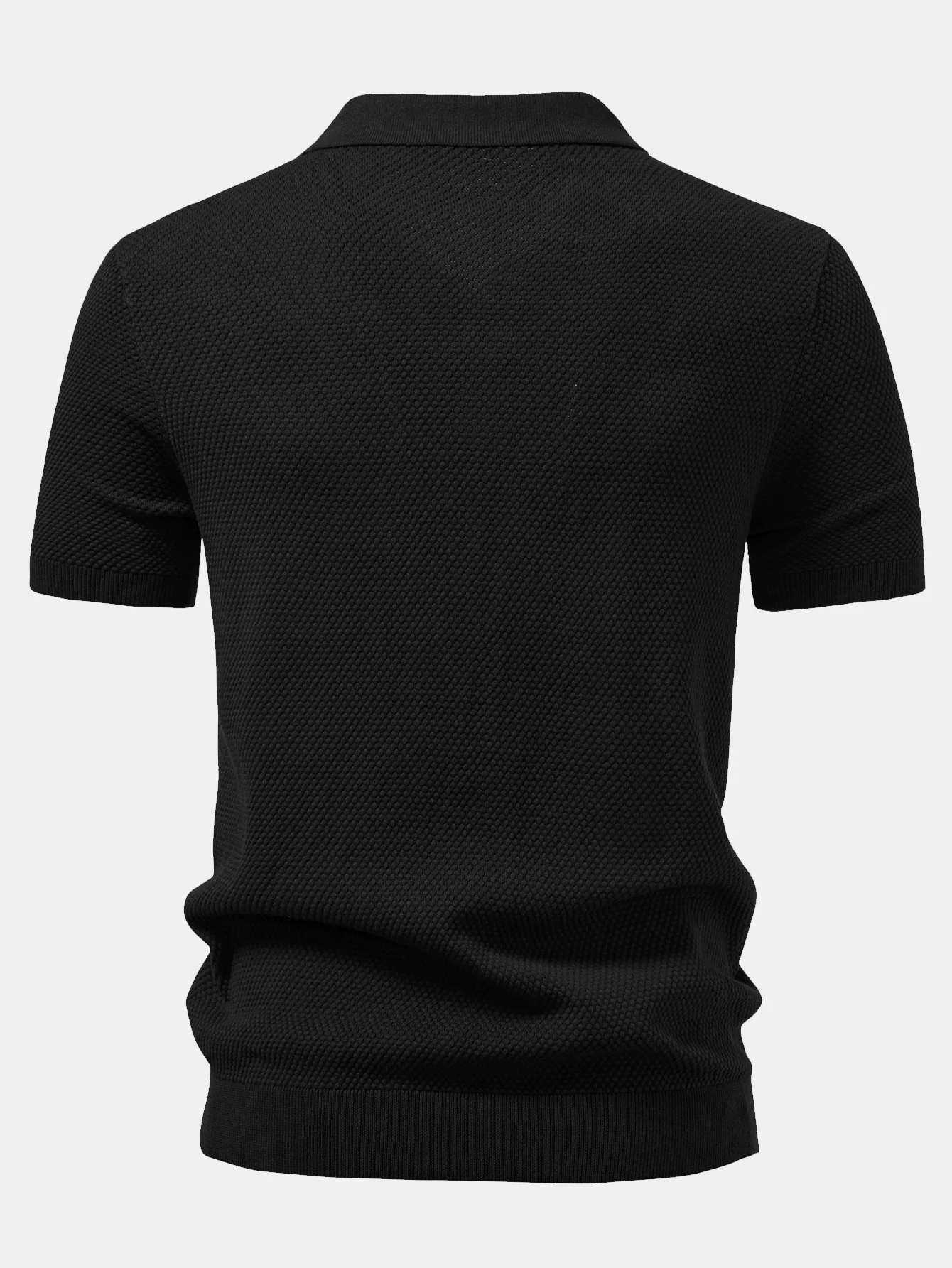 Ananasstruktur Strick Poloshirts Shirt - Image 6