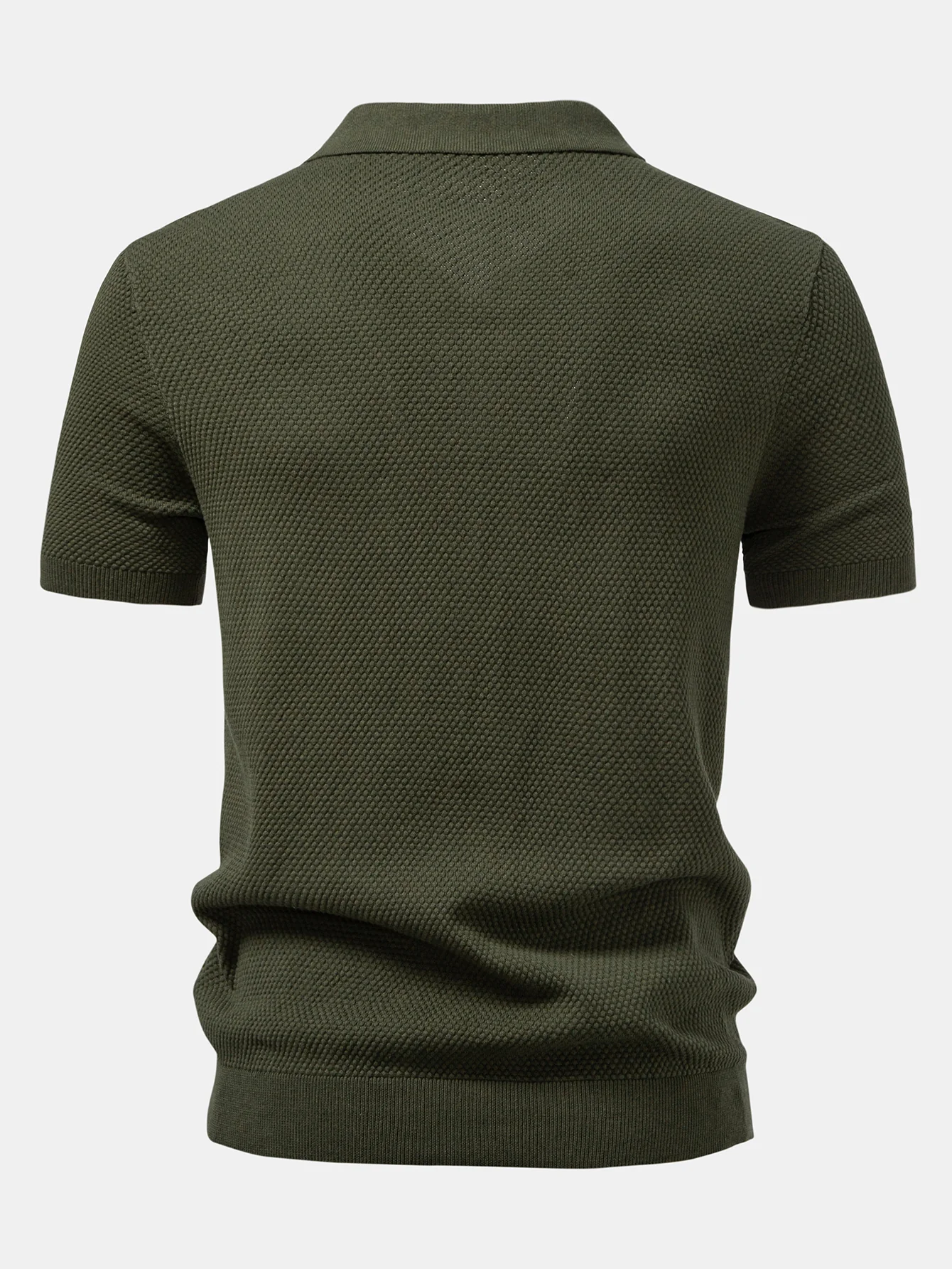 Ananasstruktur Strick Poloshirts Shirt - Image 8