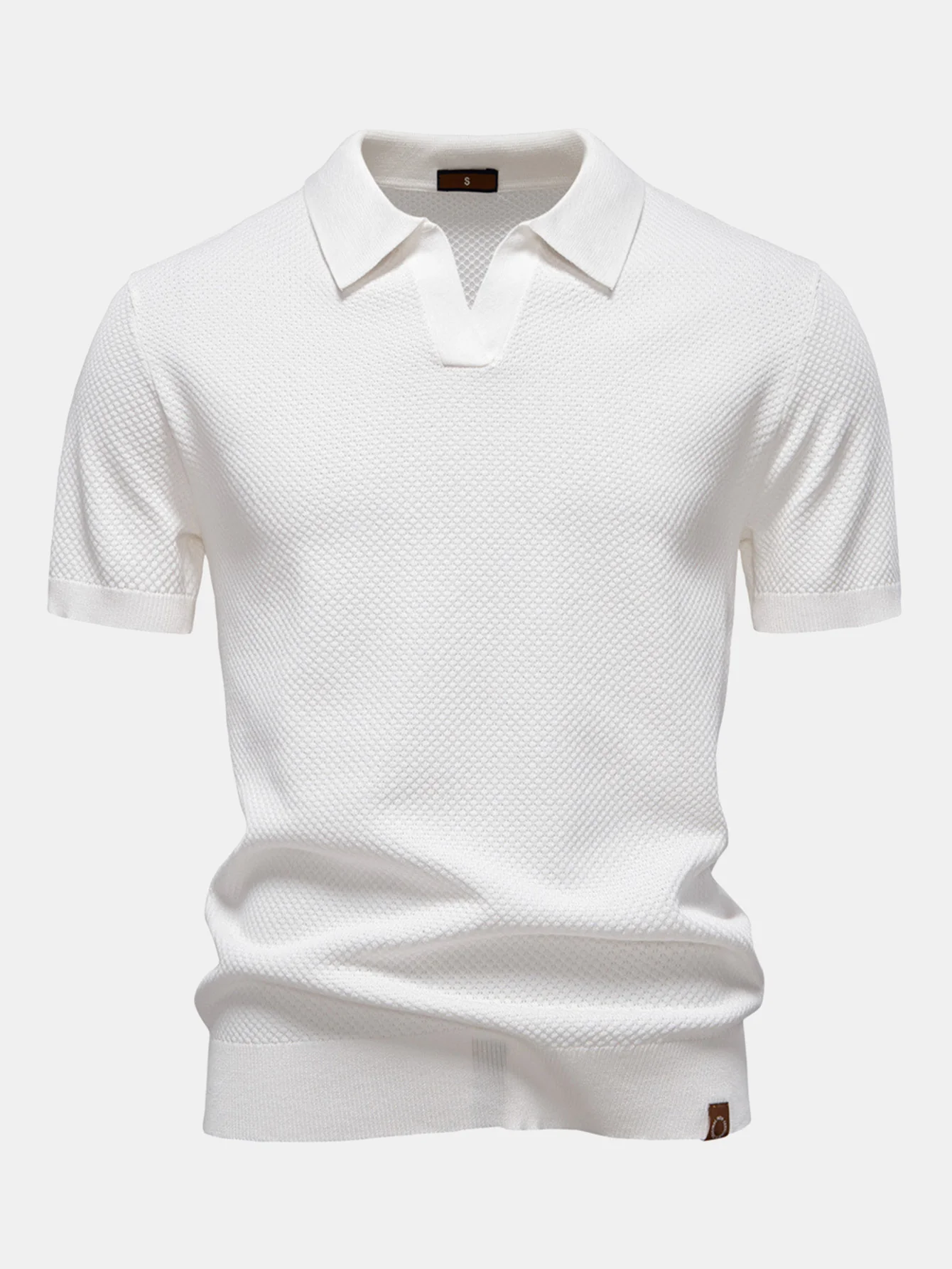 Ananasstruktur Strick V-Ausschnitt Poloshirts & Baumwoll Chino Shorts - Image 13