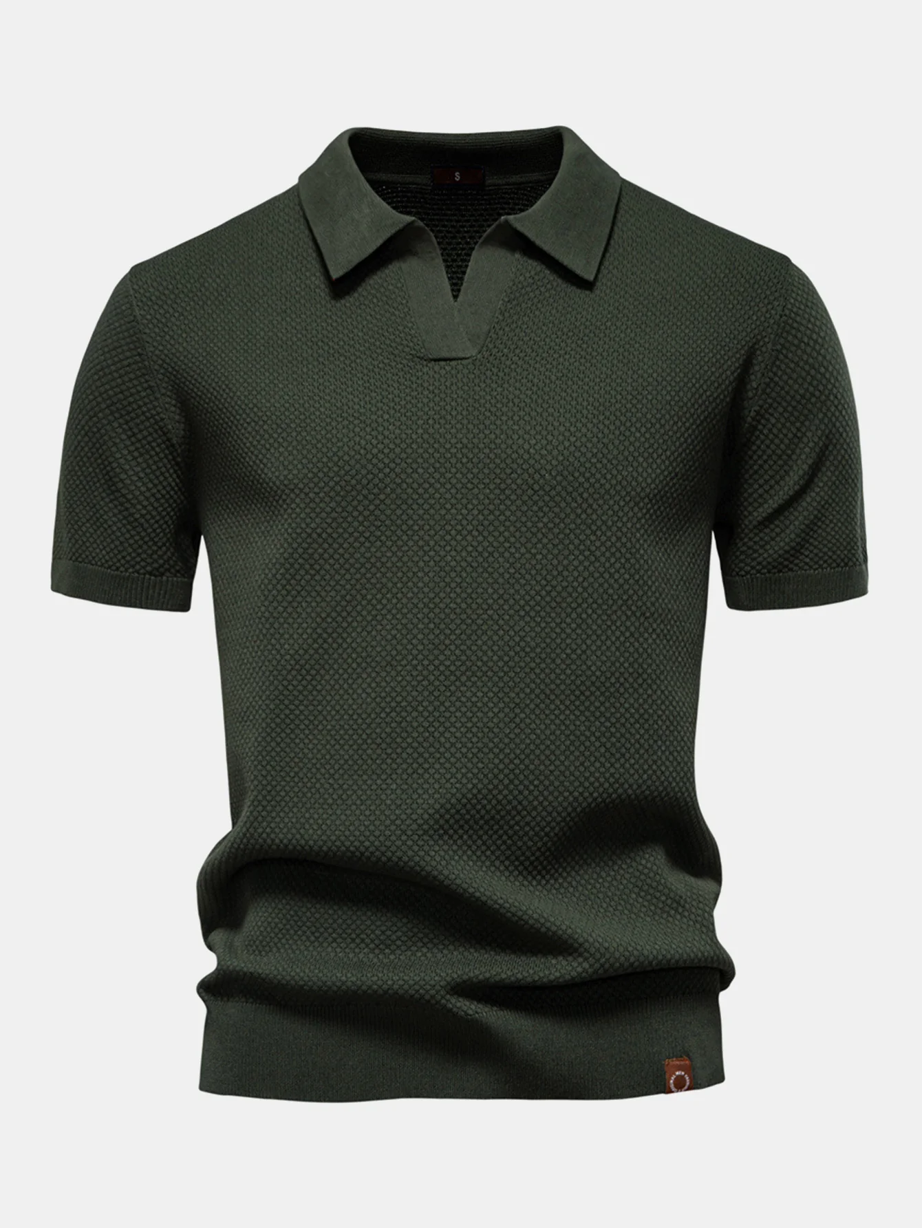 Ananasstruktur Strick V-Ausschnitt Poloshirts & Baumwoll Chino Shorts - Image 9