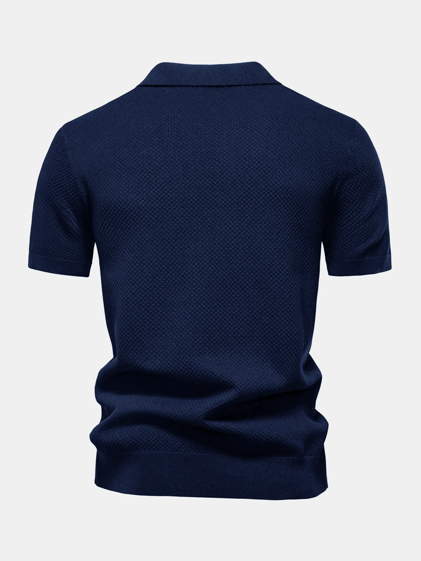Ananasstruktur Strick V-Ausschnitt Poloshirts Shirt - Image 10