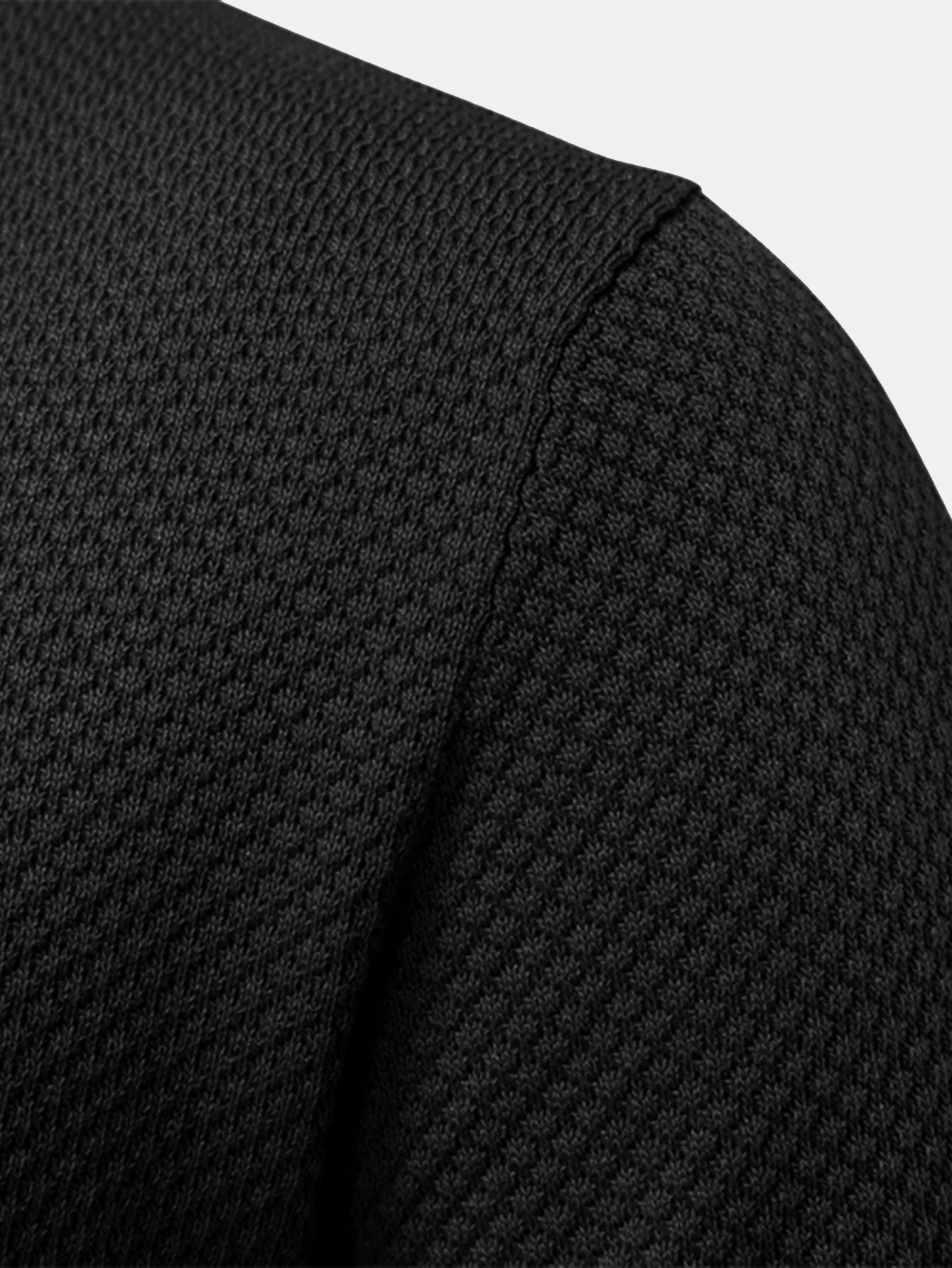 Ananasstruktur Strick V-Ausschnitt Poloshirts Shirt - Image 14