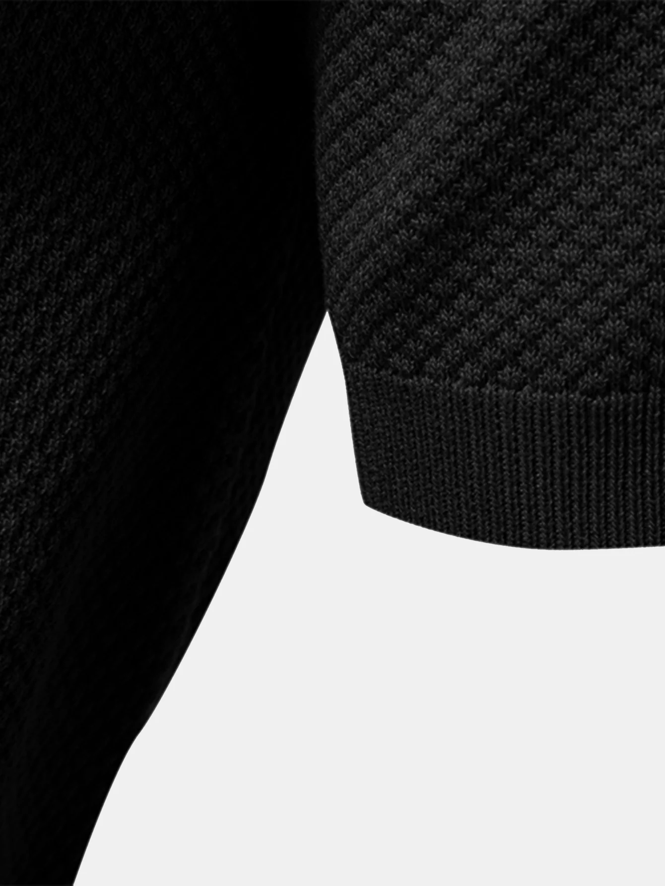 Ananasstruktur Strick V-Ausschnitt Poloshirts Shirt - Image 15