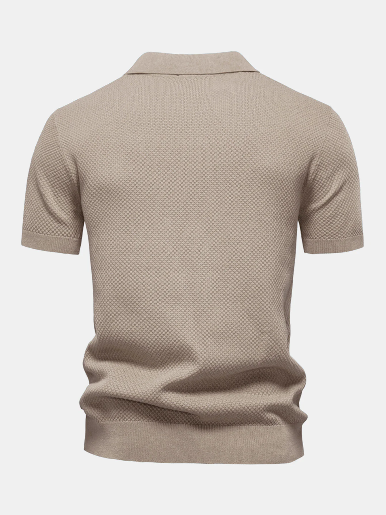 Ananasstruktur Strick V-Ausschnitt Poloshirts Shirt - Image 8