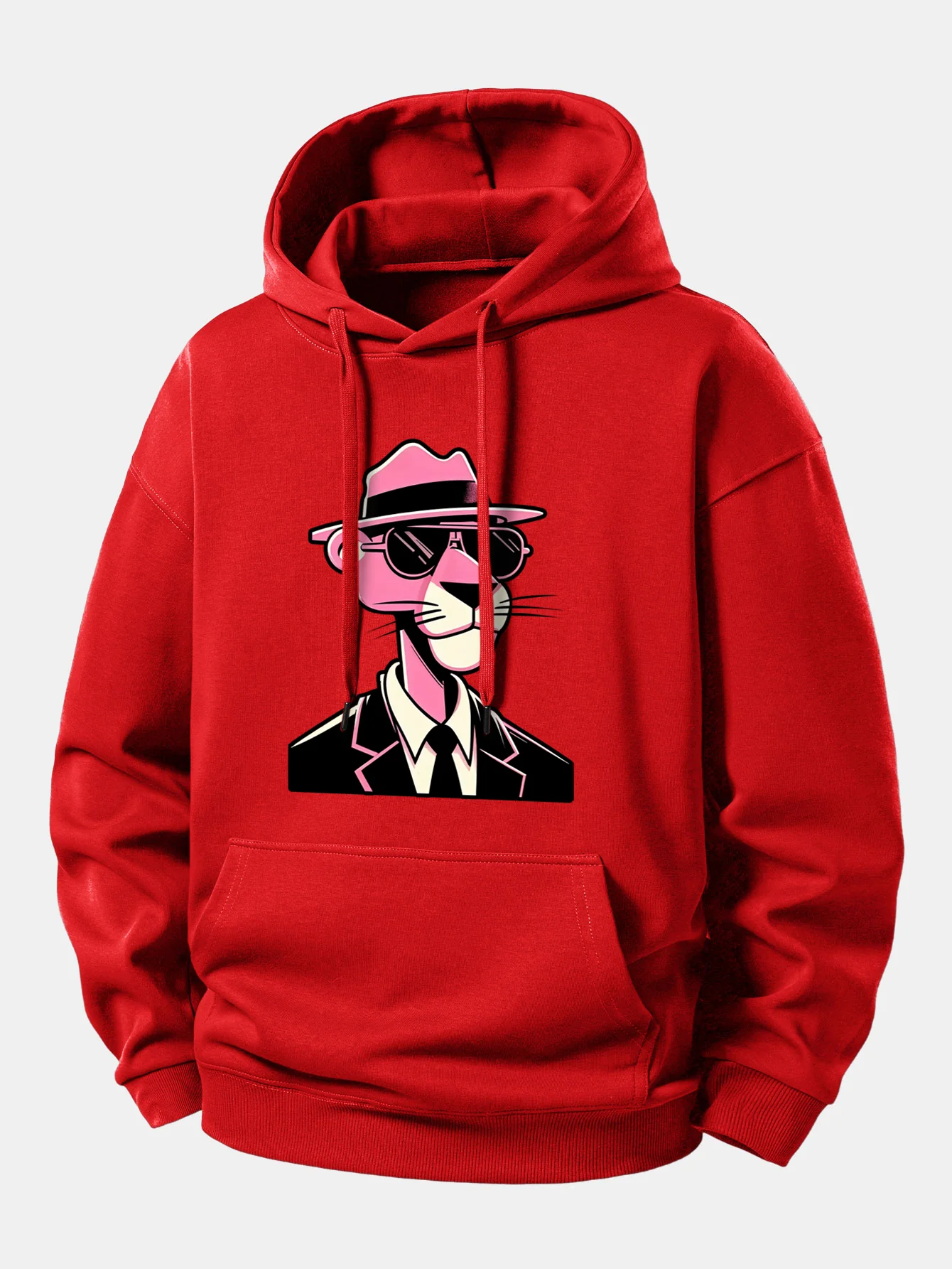 Pink Gentleman Panther Print Relax Fit Hoodie - Image 11