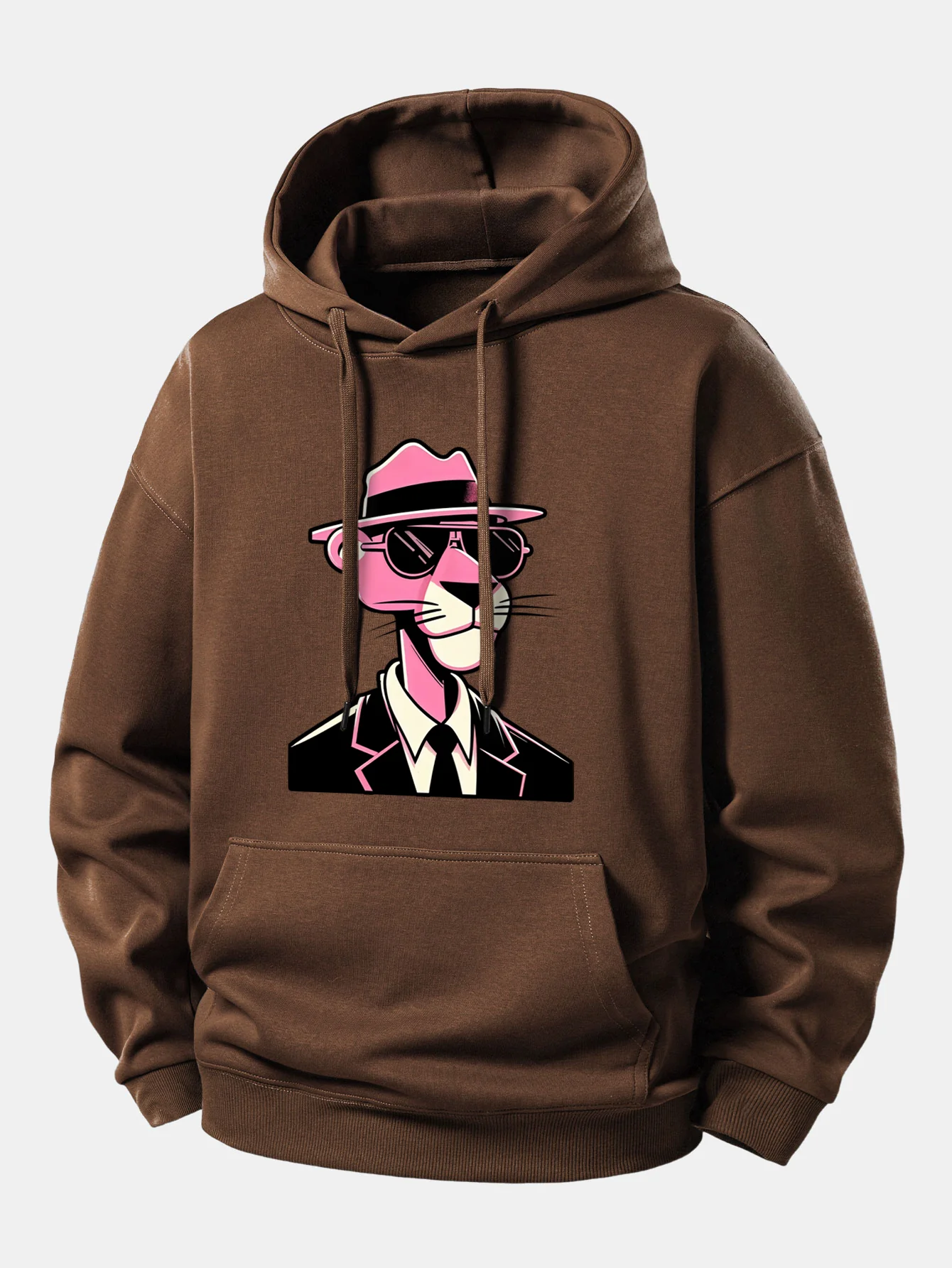 Pink Gentleman Panther Print Relax Fit Hoodie - Image 3