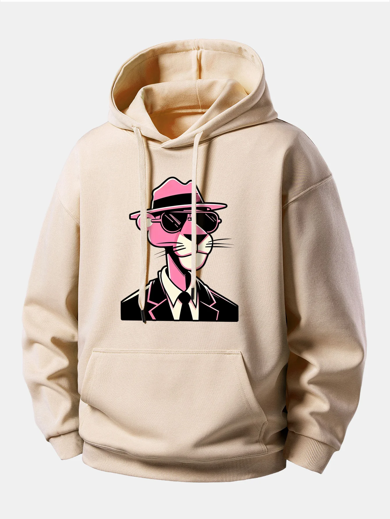 Pink Gentleman Panther Print Relax Fit Hoodie - Image 4