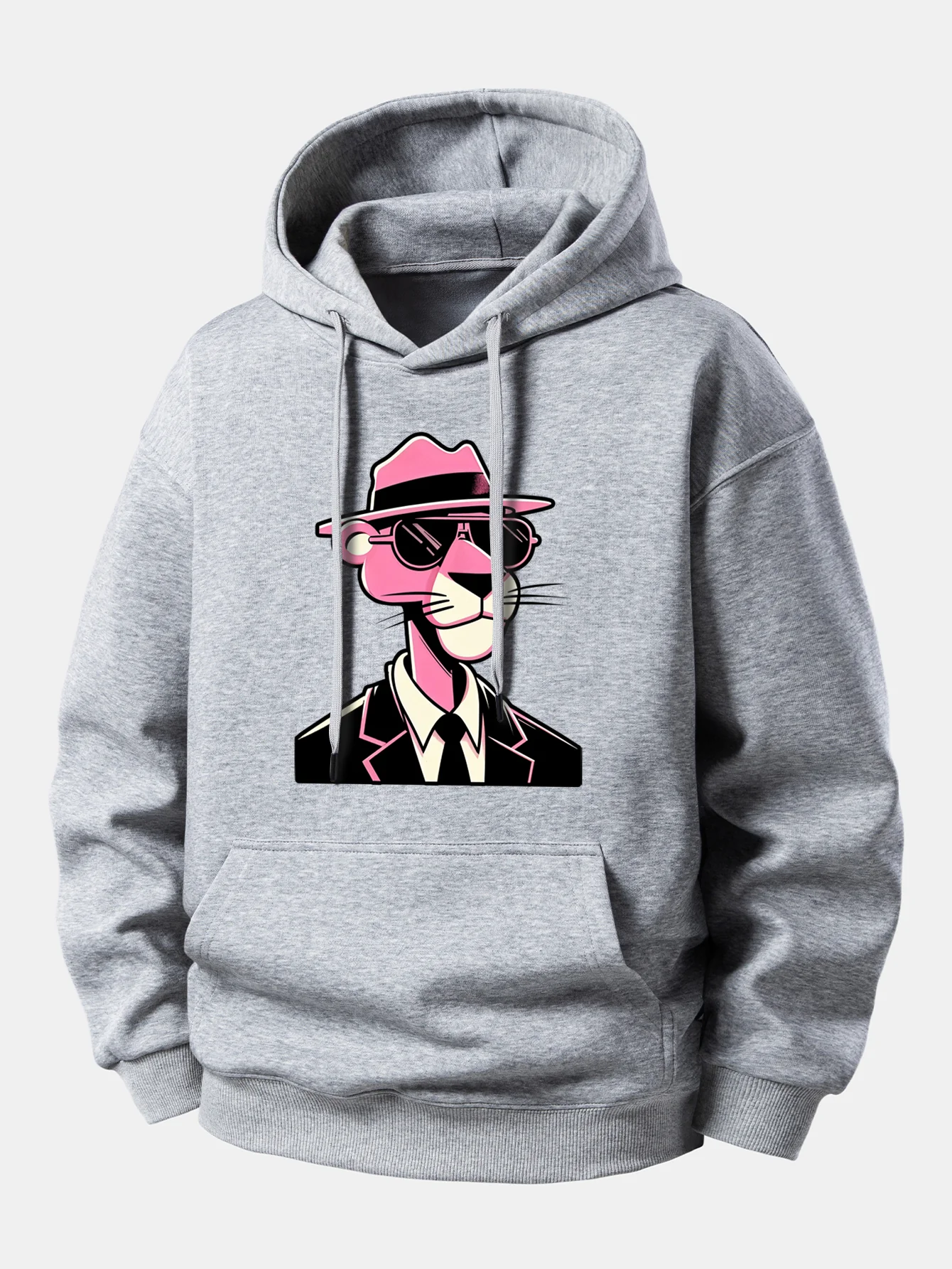Pink Gentleman Panther Print Relax Fit Hoodie - Image 5