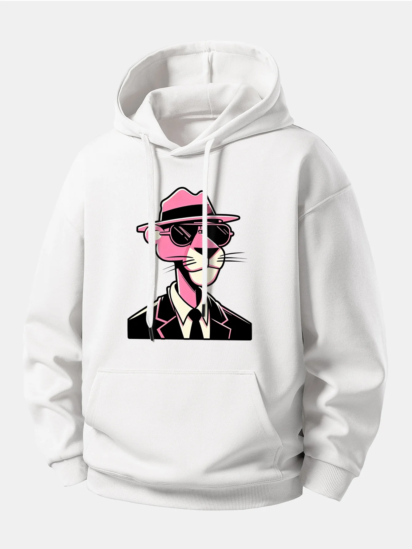 Pink Gentleman Panther Print Relax Fit Hoodie - Image 6