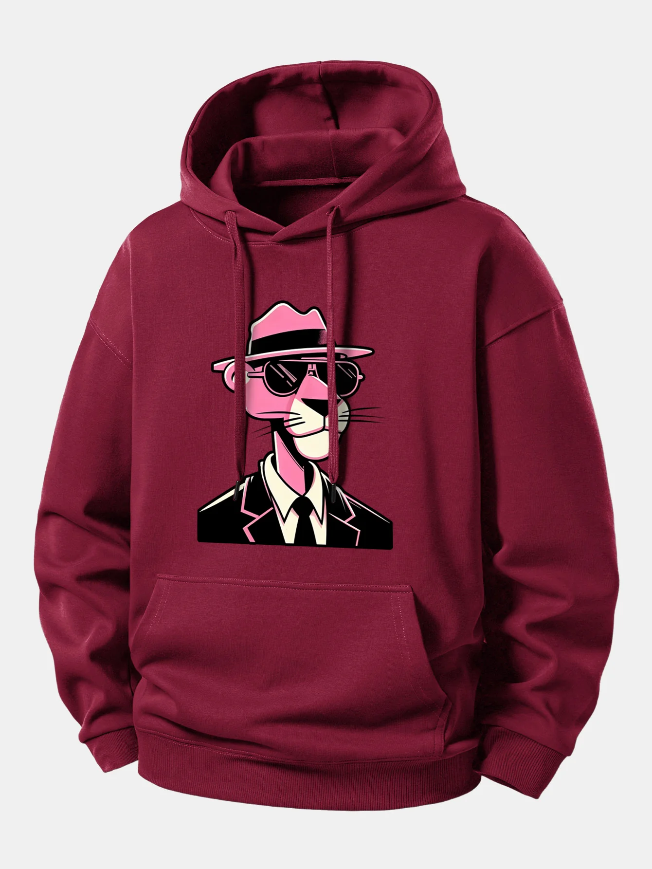 Pink Gentleman Panther Print Relax Fit Hoodie - Image 7