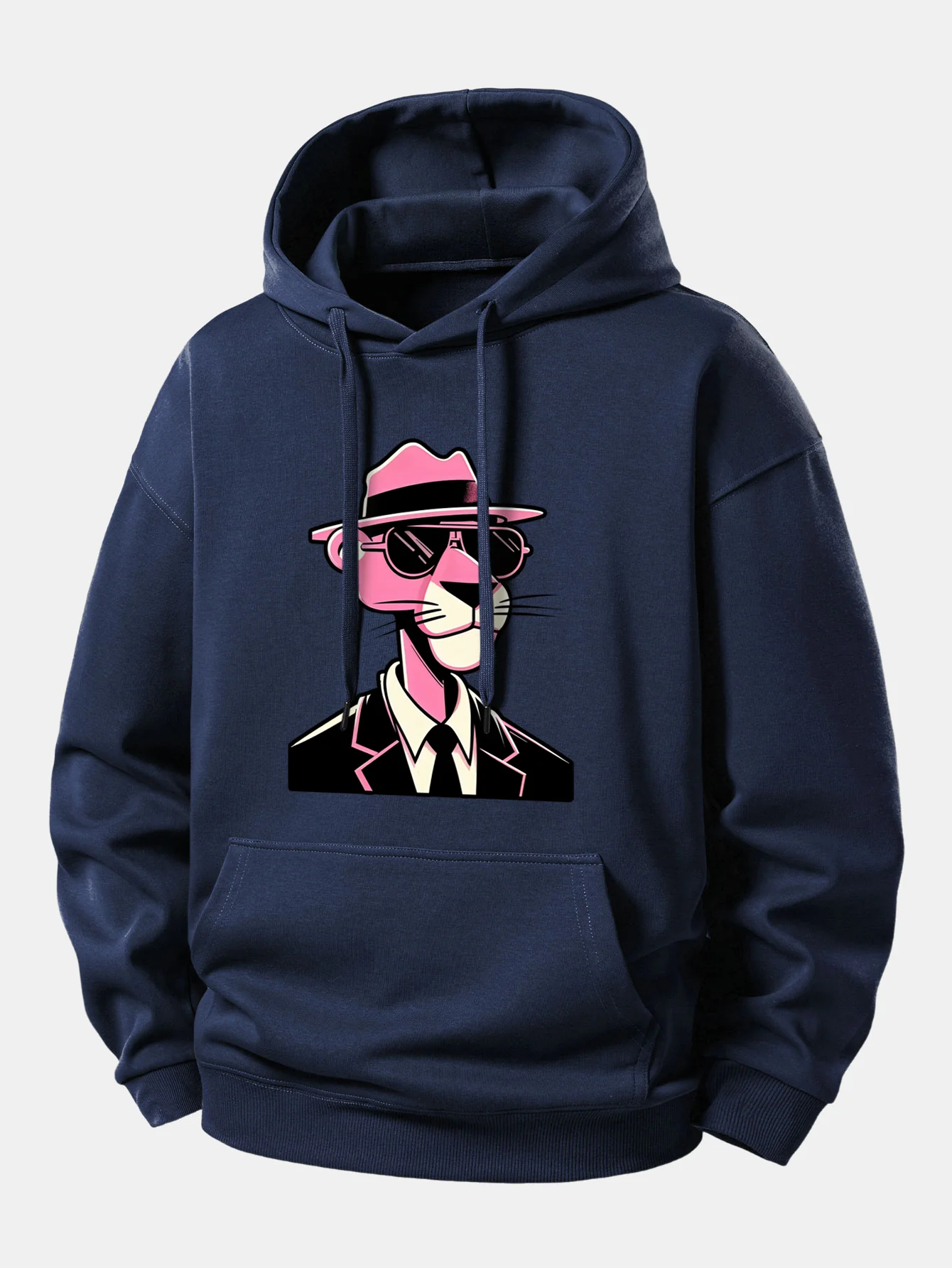 Pink Gentleman Panther Print Relax Fit Hoodie - Image 9