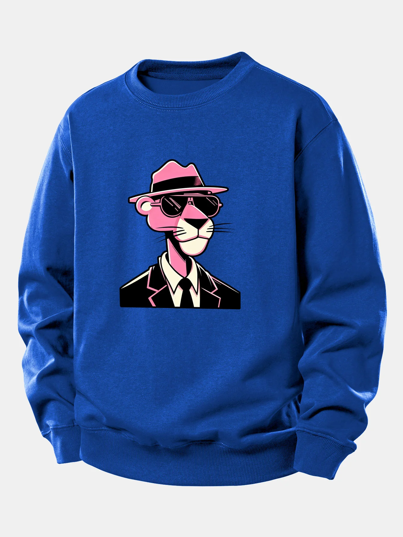 Pink Gentleman Panther Print Relax Fit Sweatshirt - Image 11