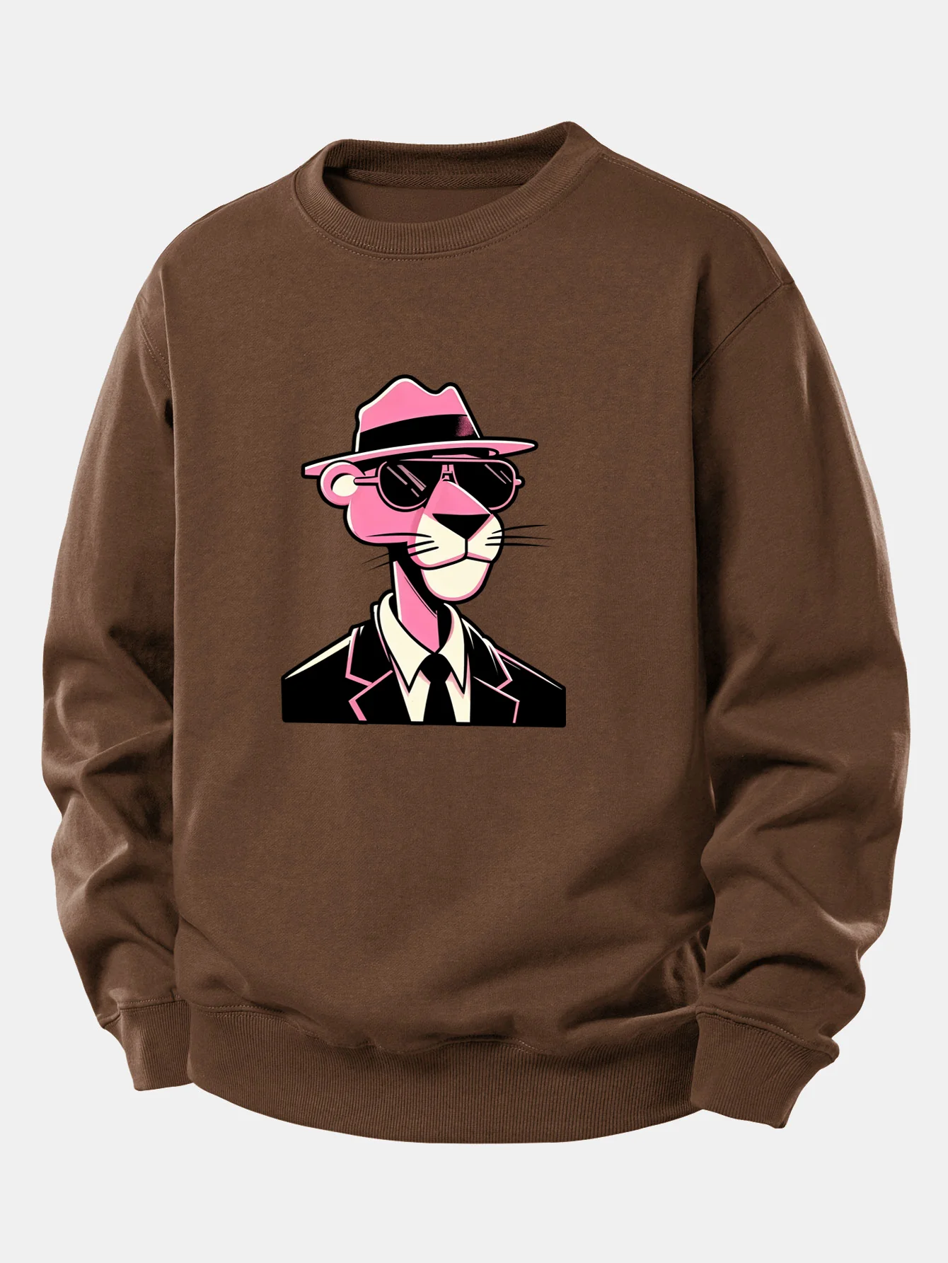Pink Gentleman Panther Print Relax Fit Sweatshirt - Image 8