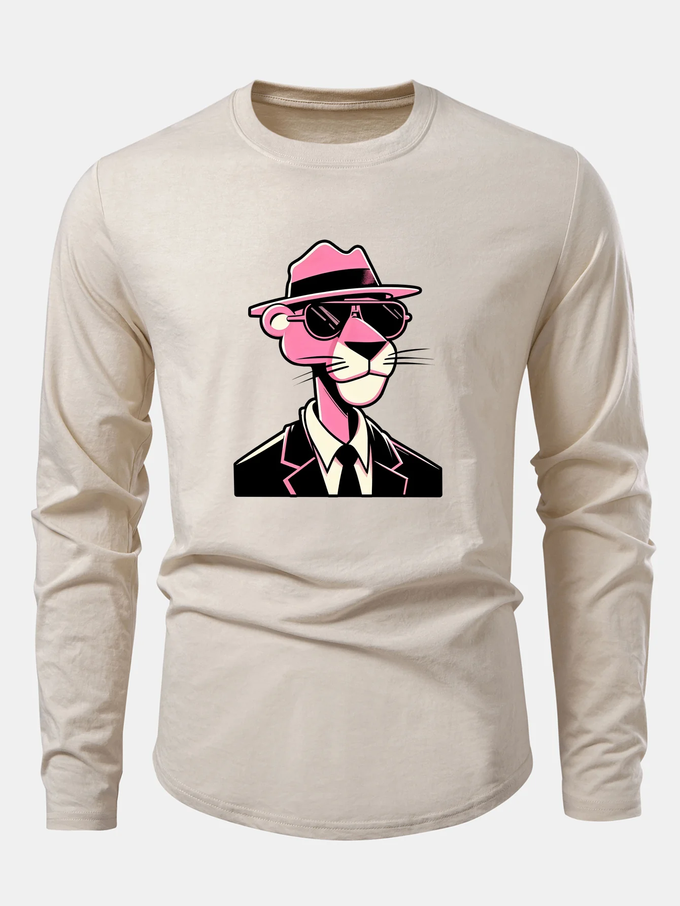 Pink Panther Gentleman Print Cotton Arc Hem T-Shirt - Image 2
