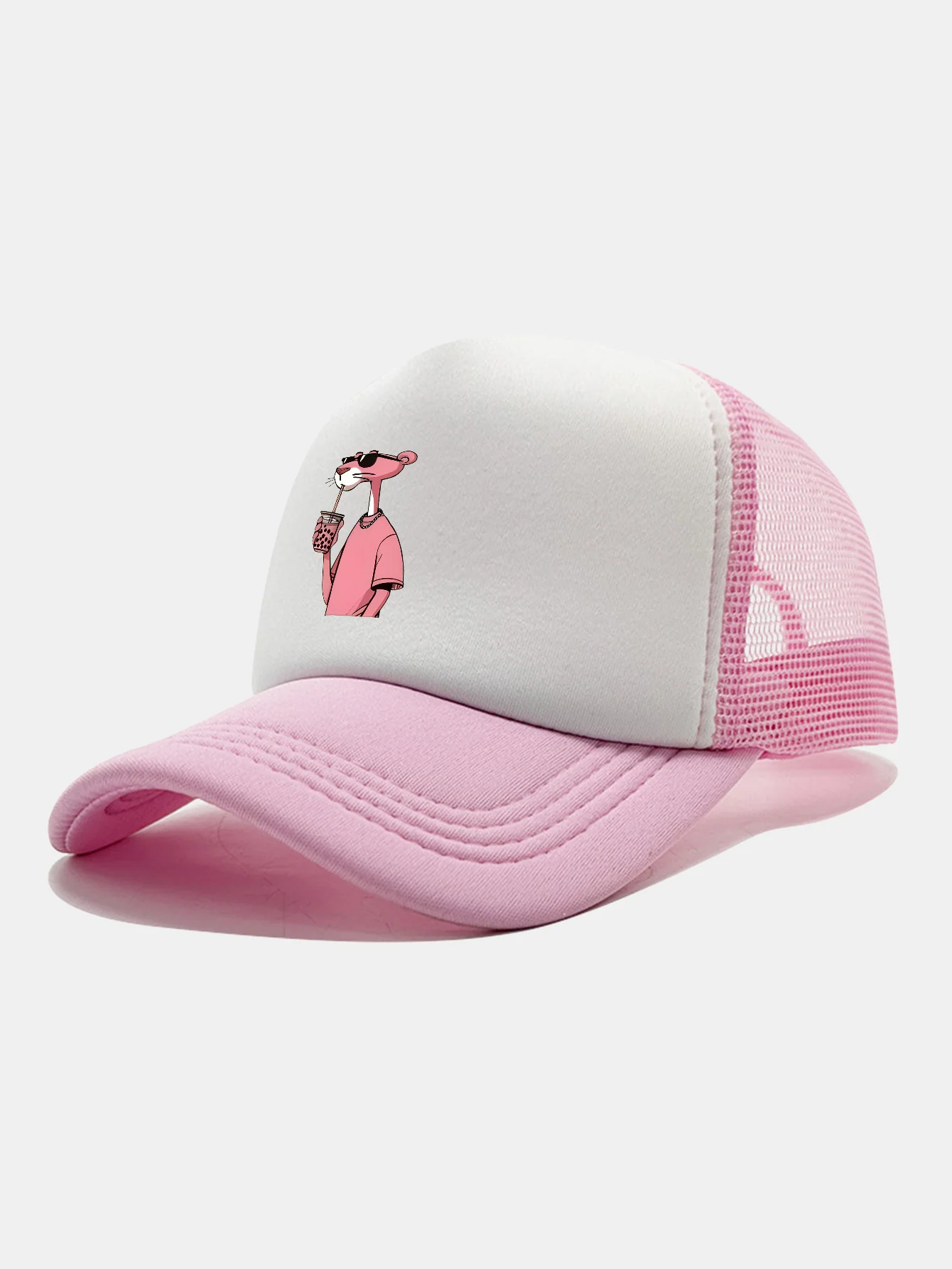 Pink Panther Print Contrast Mesh Baseball Cap - Image 2