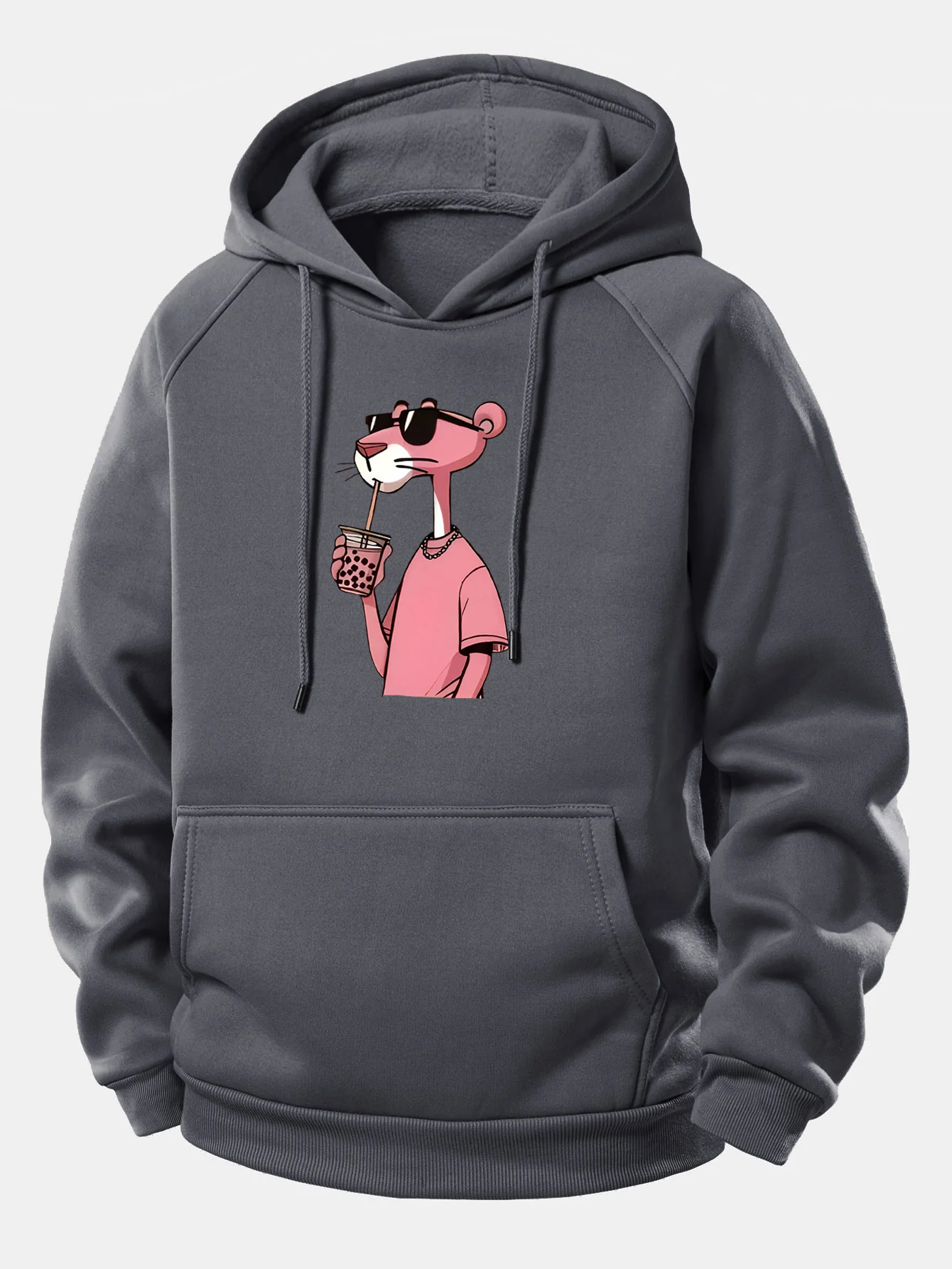 Pink Panther Print Drawstring Hoodie - Image 11