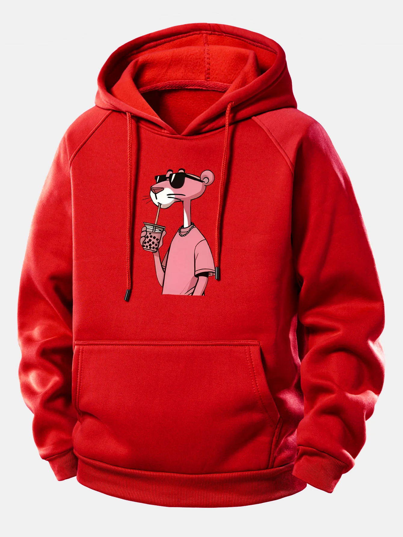 Pink Panther Print Drawstring Hoodie - Image 13