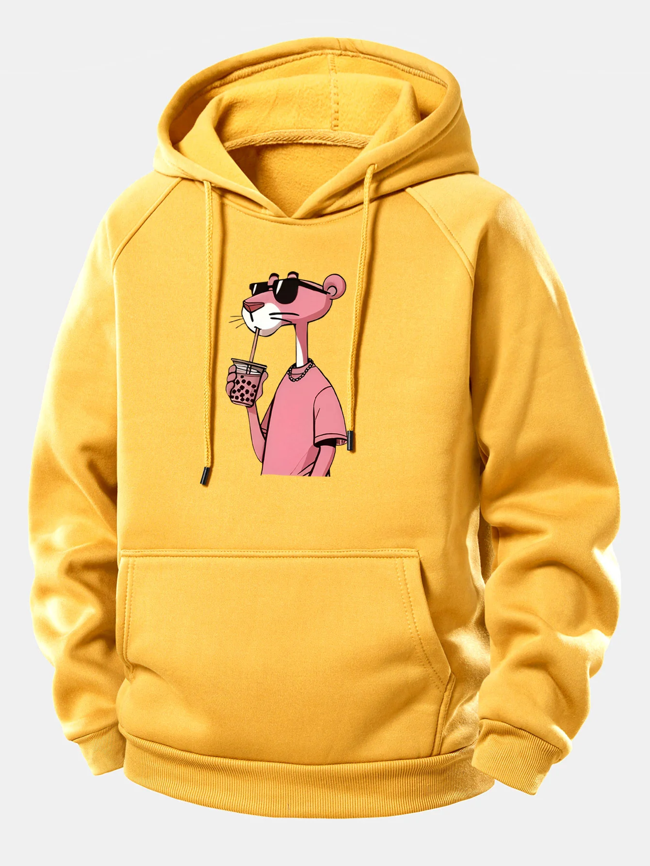 Pink Panther Print Drawstring Hoodie - Image 3