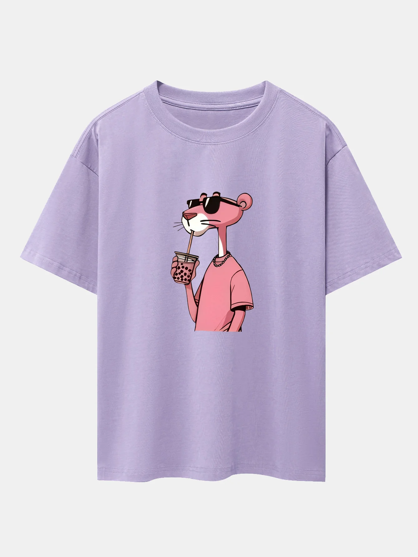 Pink Panther Print Drop Shoulder Oversize T-Shirt - Image 15