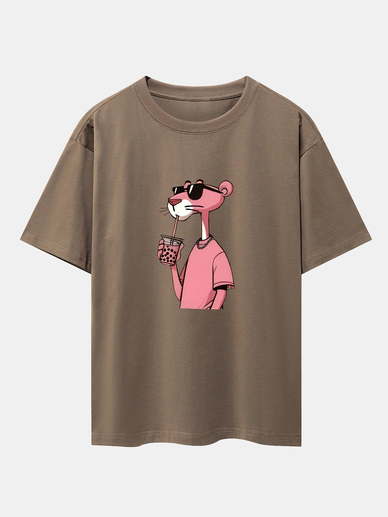 Pink Panther Print Drop Shoulder Oversize T-Shirt - Image 5