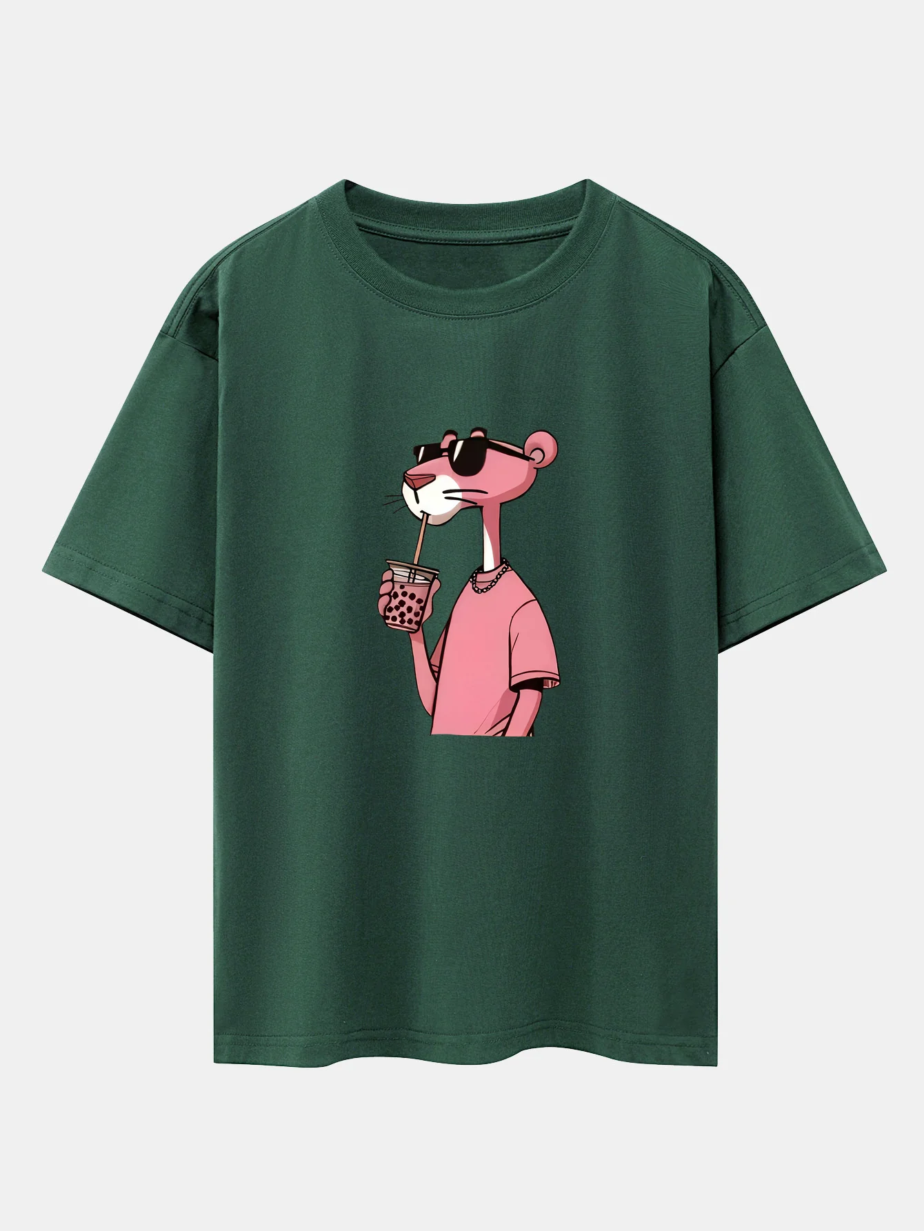 Pink Panther Print Drop Shoulder Oversize T-Shirt - Image 9