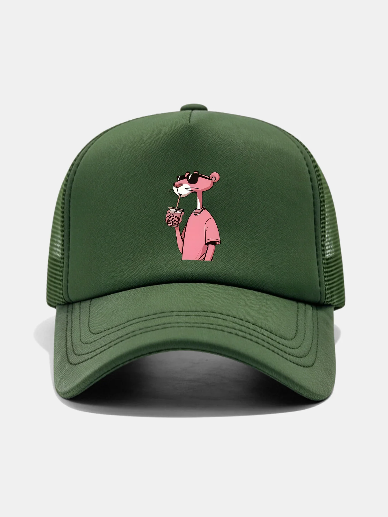 Pink Panther Print Mesh Baseball Cap - Image 11