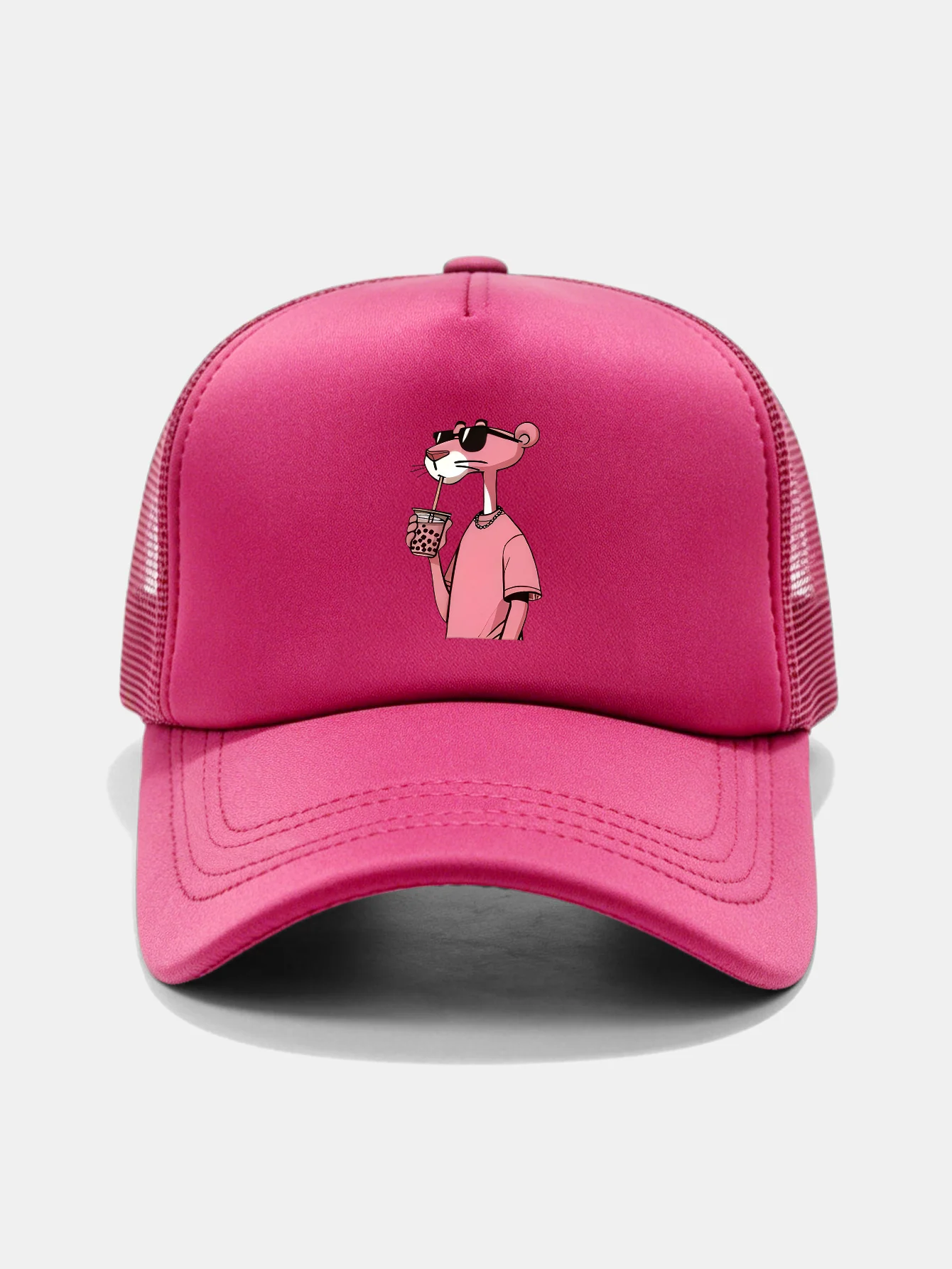 Pink Panther Print Mesh Baseball Cap - Image 15