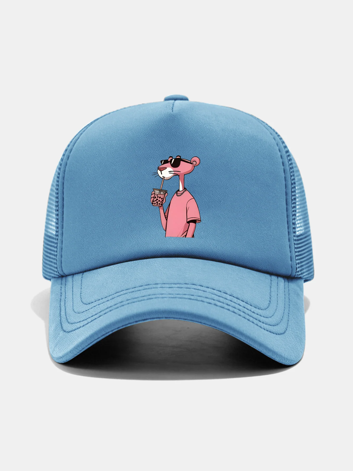 Pink Panther Print Mesh Baseball Cap - Image 17