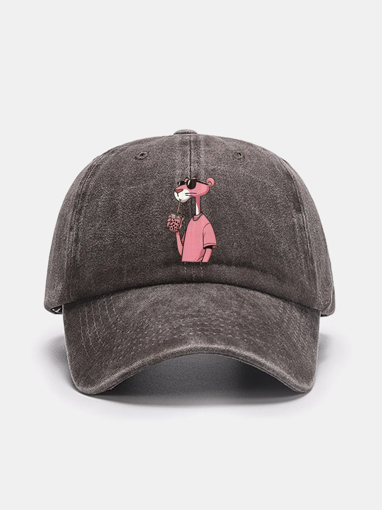Pink Panther Print Washed Baseball Cap - Image 7