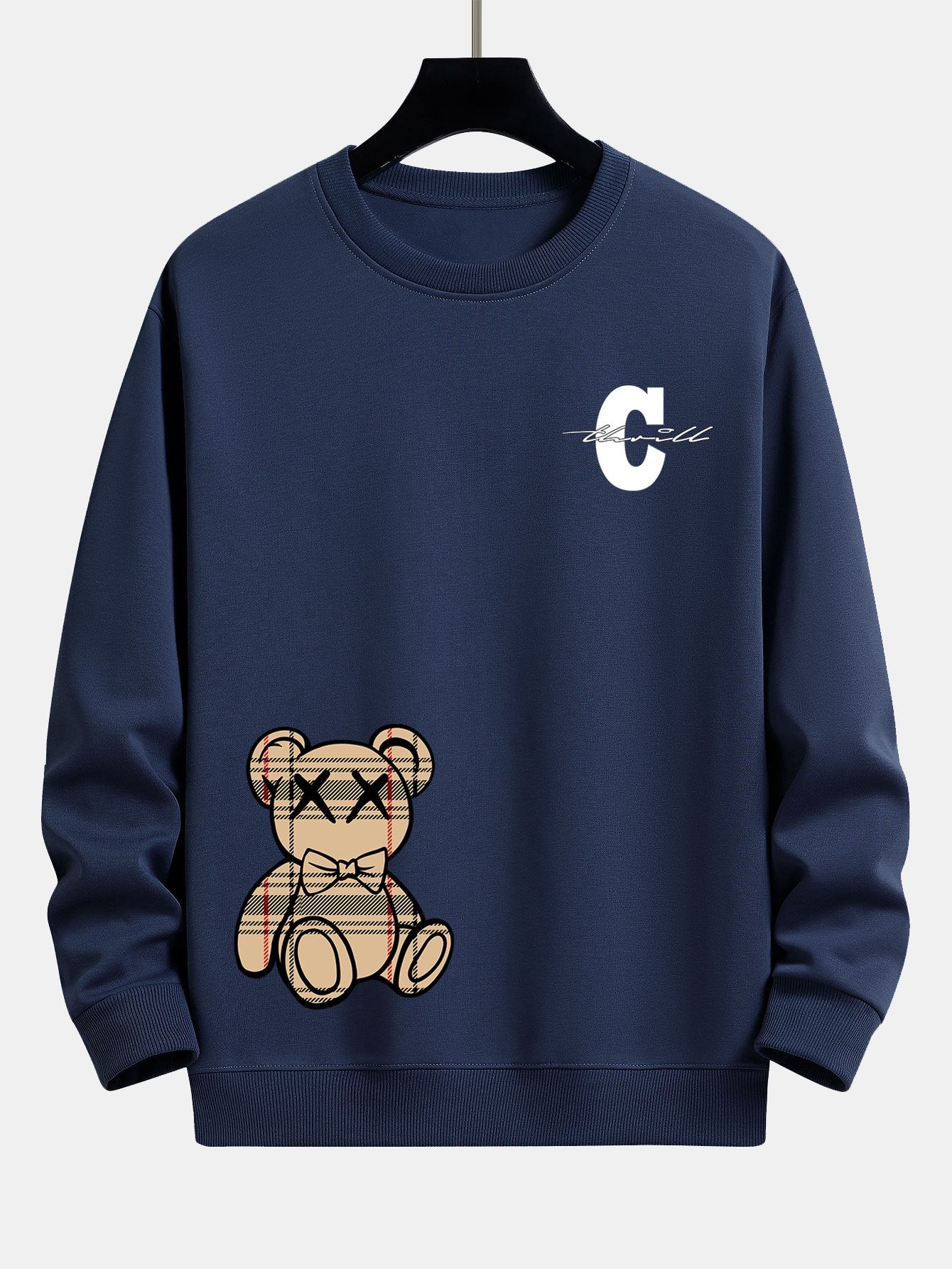 Kariertes Bären Relaxed Fit Sweatshirt - Image 6