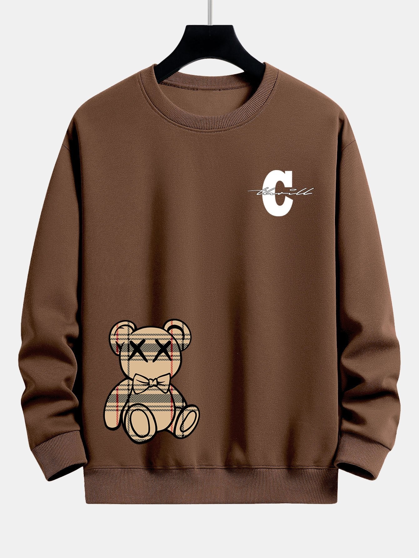 Kariertes Bären Relaxed Fit Sweatshirt - Image 8
