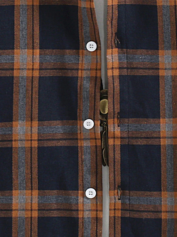 Kariertes Kontrast-Hoodie-Shirt - Image 4